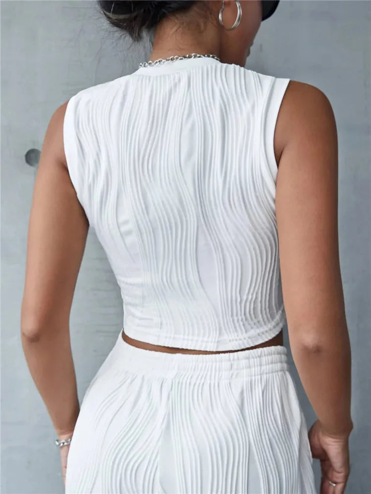 Women's Sleeveless Rib Knit Tank Top - Y2K High Street Style Mock Neck Crop Top | Summer Slim Fit Casual Streetwear | Perfect for Korean Fashion, Beach Outings & Music Festivals
