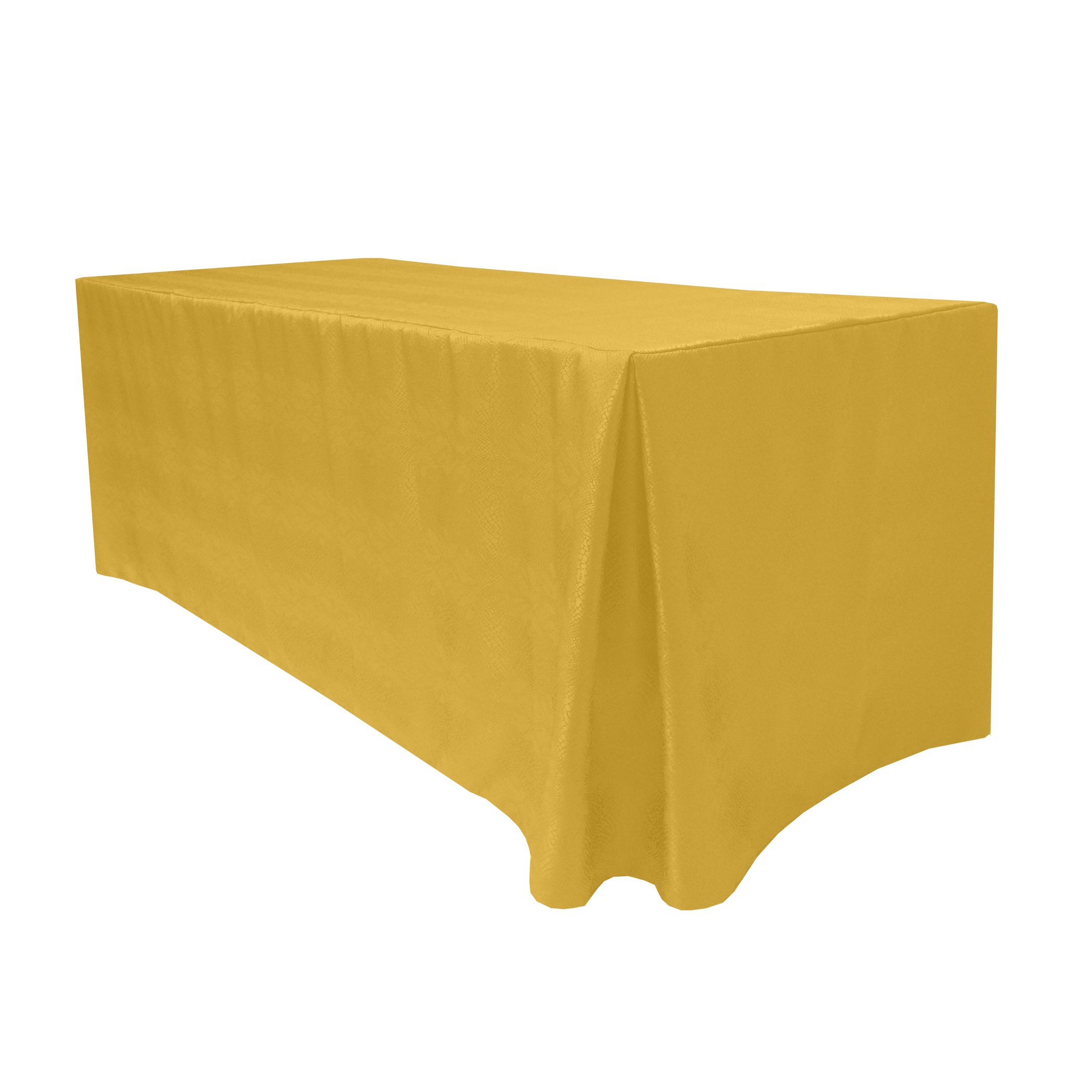 Premium 5-Pack Damask Kenya 4 ft Fitted Tablecloth Set - Fits 24x48 Inch Rectangular Tables (36