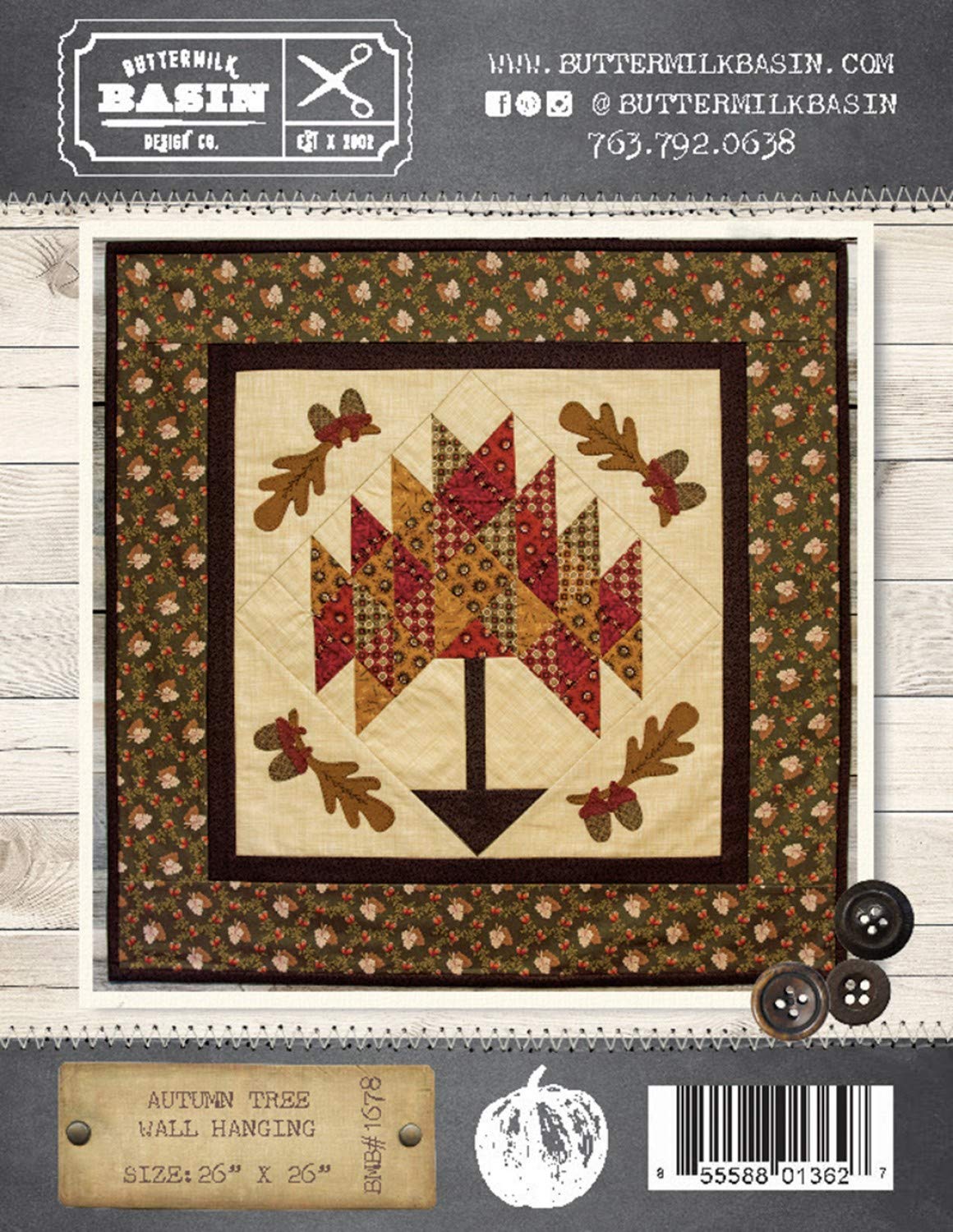 Buttermilk Basin Autumn Tree Wall Hanging Quilt Pattern - 26