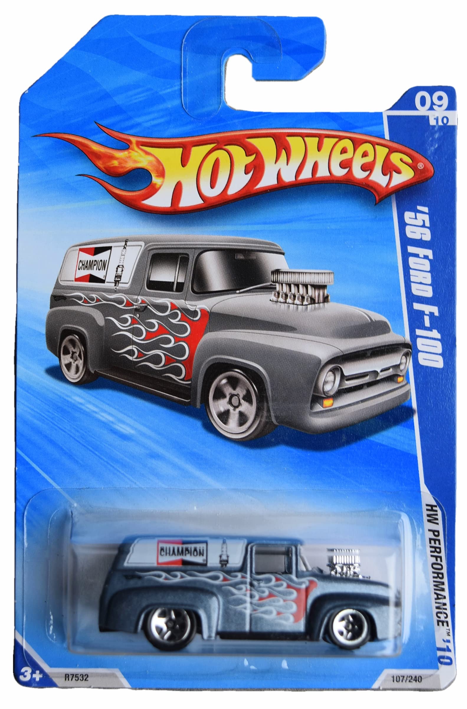 Hot Wheels 1:64 Scale '56 Ford F-100 Die-Cast Model Car - Collectible Performance Series Toy for Kids & Adults - Perfect for Display, Gifts & Racing Play Sets