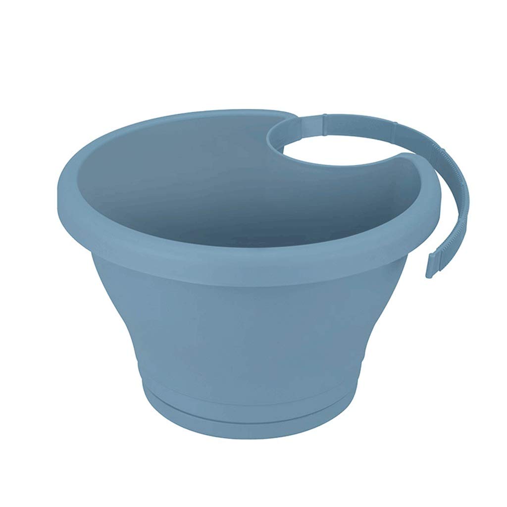 Blue Plastic Hanging Flower Pot - 5 Colors Garden Plant Container with Drain Pipe for Wall Decor, Balcony, Kitchen & Cactus Planting - Simple Pipe Landscaping Decorations for Indoor Outdoor Use