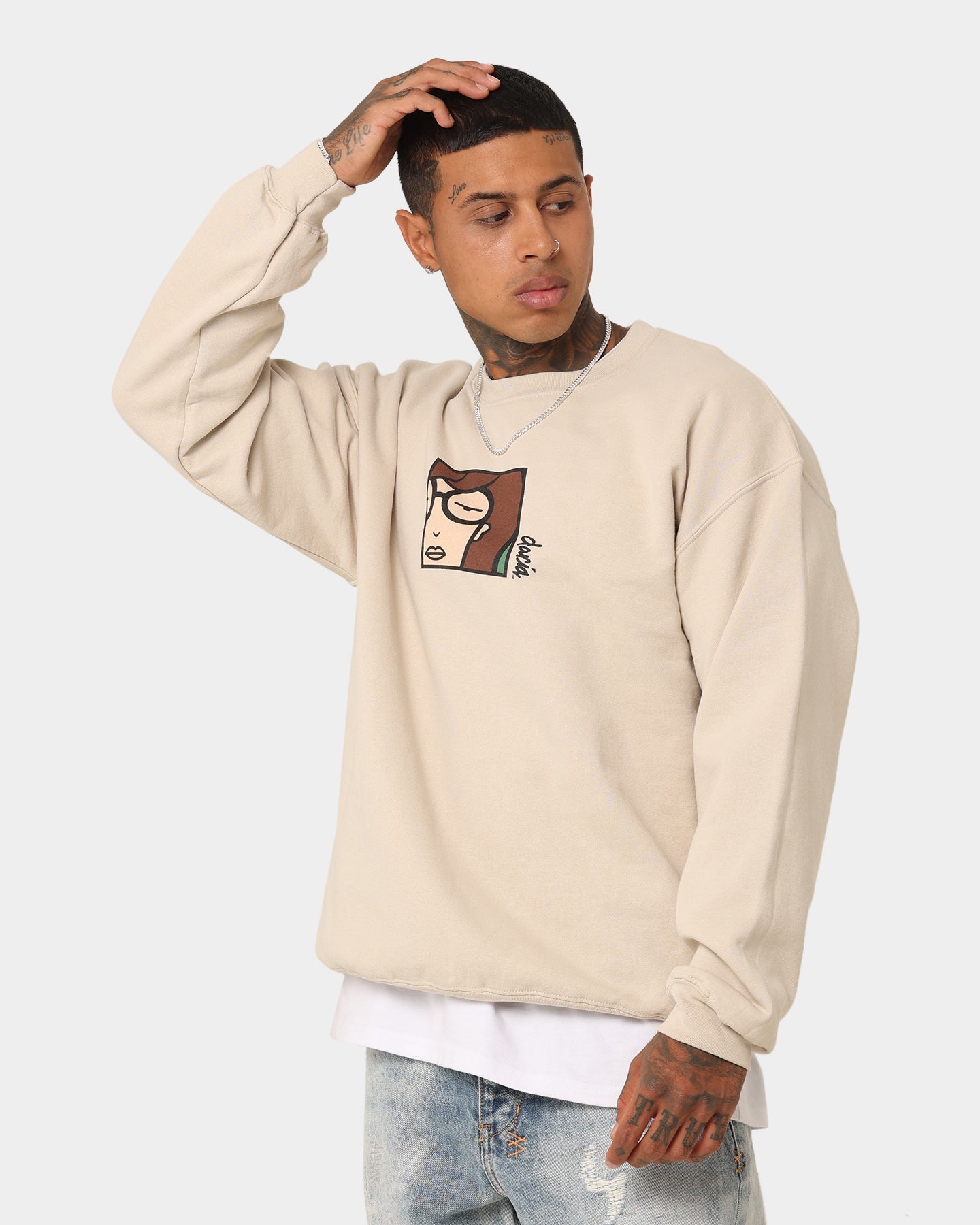 American Thrift X Daria Daria Vintage Poster Crewneck Sweatshirt - Unisex Retro Graphic Pullover for Streetwear & Casual Outfits