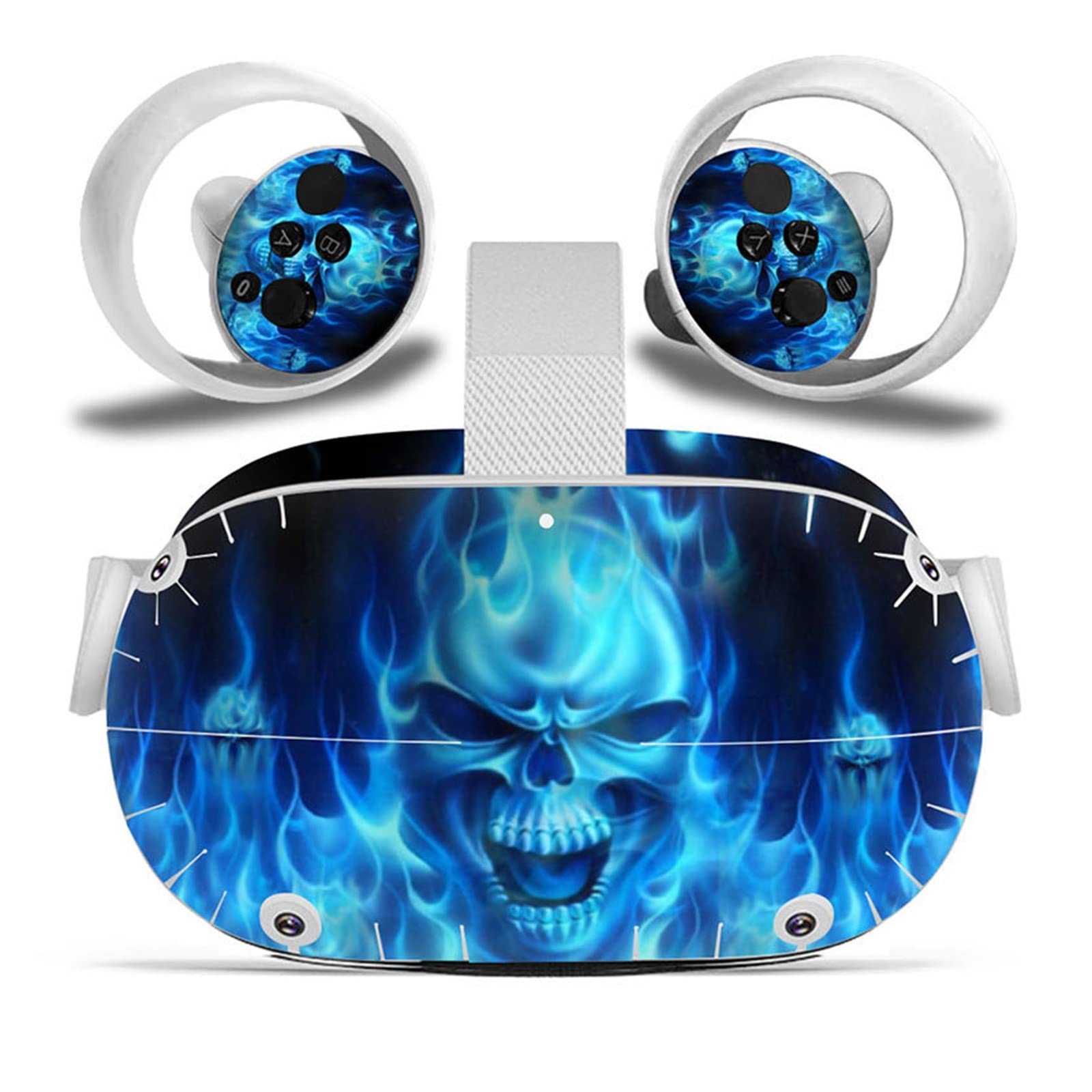 Oculus Quest 2 VR Headset & Controller Vinyl Decal Skin Set - 4 Protective Sticker Designs for Customization (Color Option 1) | Gaming Accessories for VR Enthusiasts