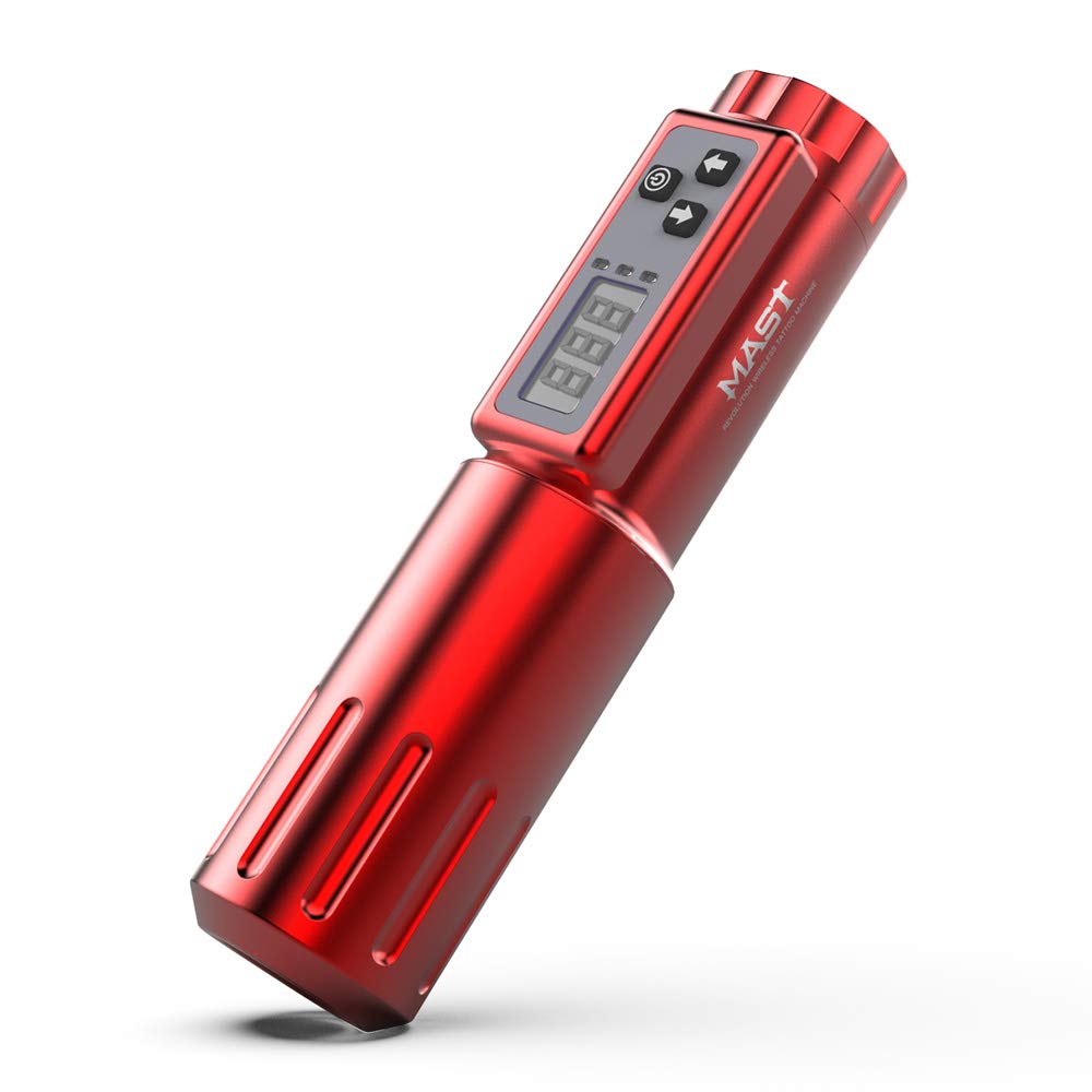 Mast Saber Wireless Rotary Tattoo Pen - Rechargeable Battery Tattoo Machine for Professional Artists (Red) | Perfect for Tattoo Studios, Home Use & Travel Tattooing