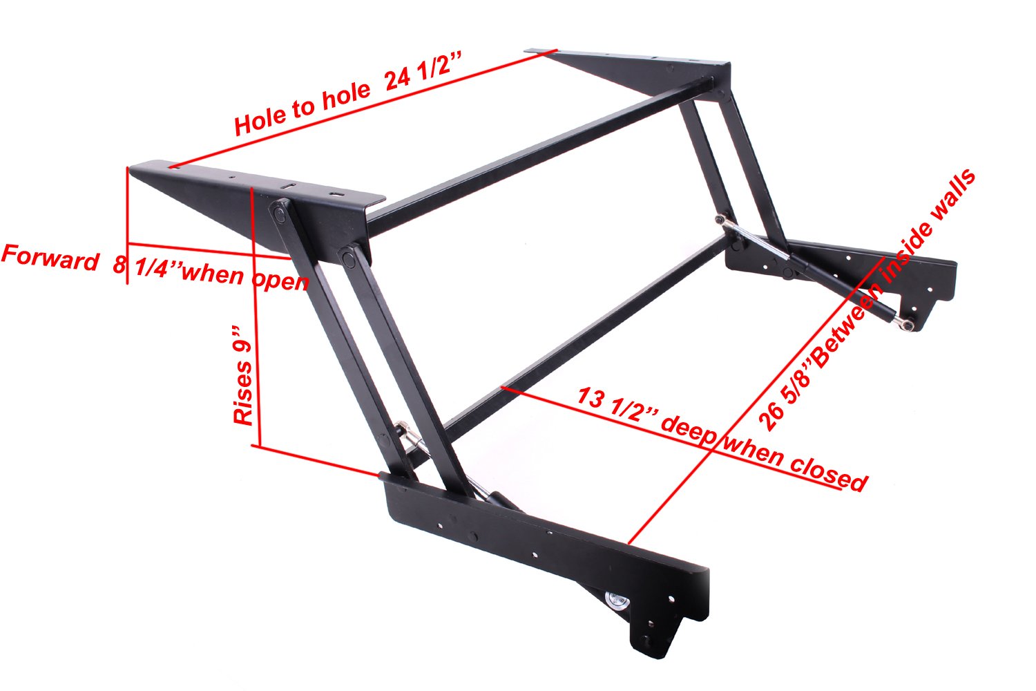 Black Lift Top Coffee Table Hardware - DIY Hydraulic Hinge Mechanism for Living Room Furniture
