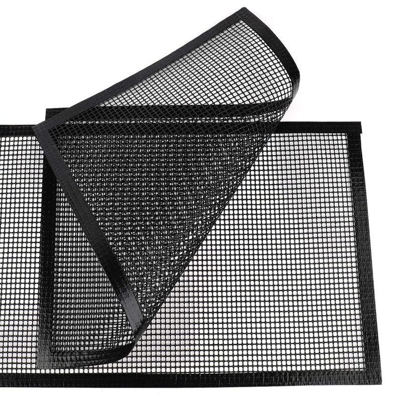 BBQ Grill Mats - Non Stick, Reusable & Durable Cooking Mesh for Outdoor Grilling - Perfect for BBQ, Camping & Backyard Parties (Pack of 2)
