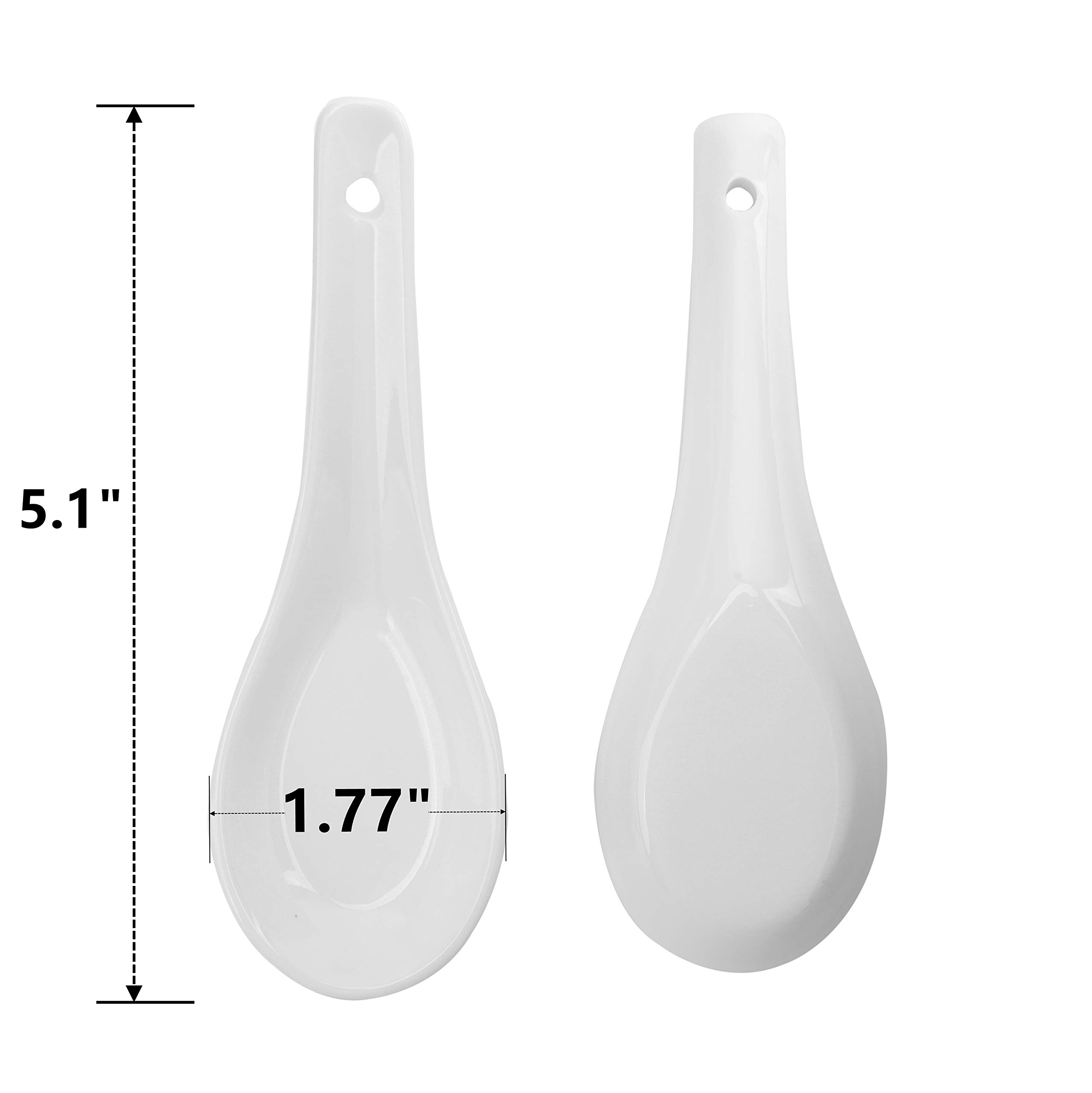 Yopay 24-Pack Ceramic Asian Soup Spoons - 5 Inch White Porcelain Ramen Spoons for Adults & Kids - Perfect for Dessert, Appetizers, Wonton, Dumpling, Miso Pho & Macaron - Dishwasher & Oven Safe - Ideal for Asian Cuisine, Family Dinners & Restaurant Use