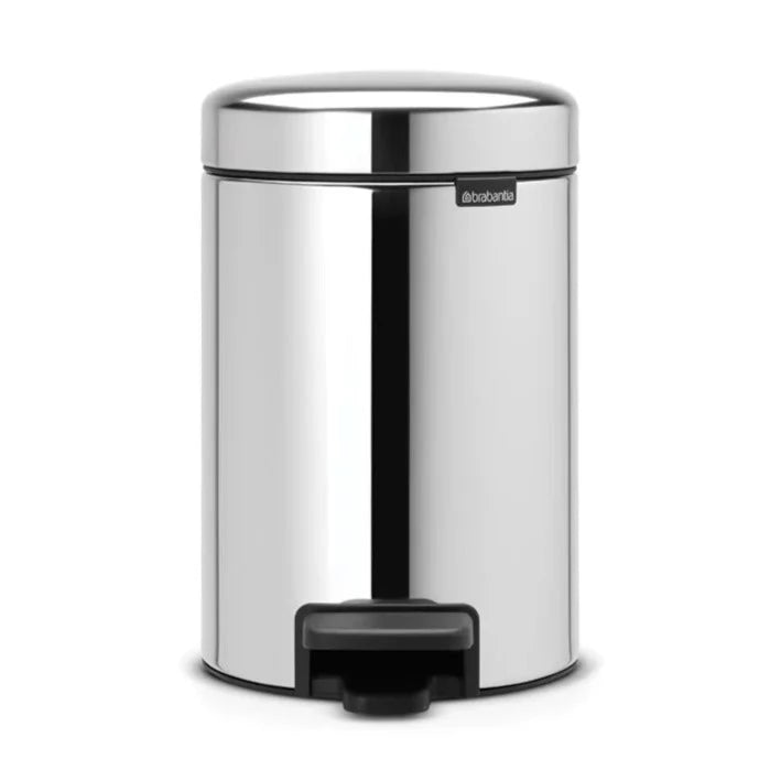 NEWICON 3L Soft Closing Pedal Trash Can - Stainless Steel Step Bin with Odor Control for Kitchen, Bathroom, Office & Home Use