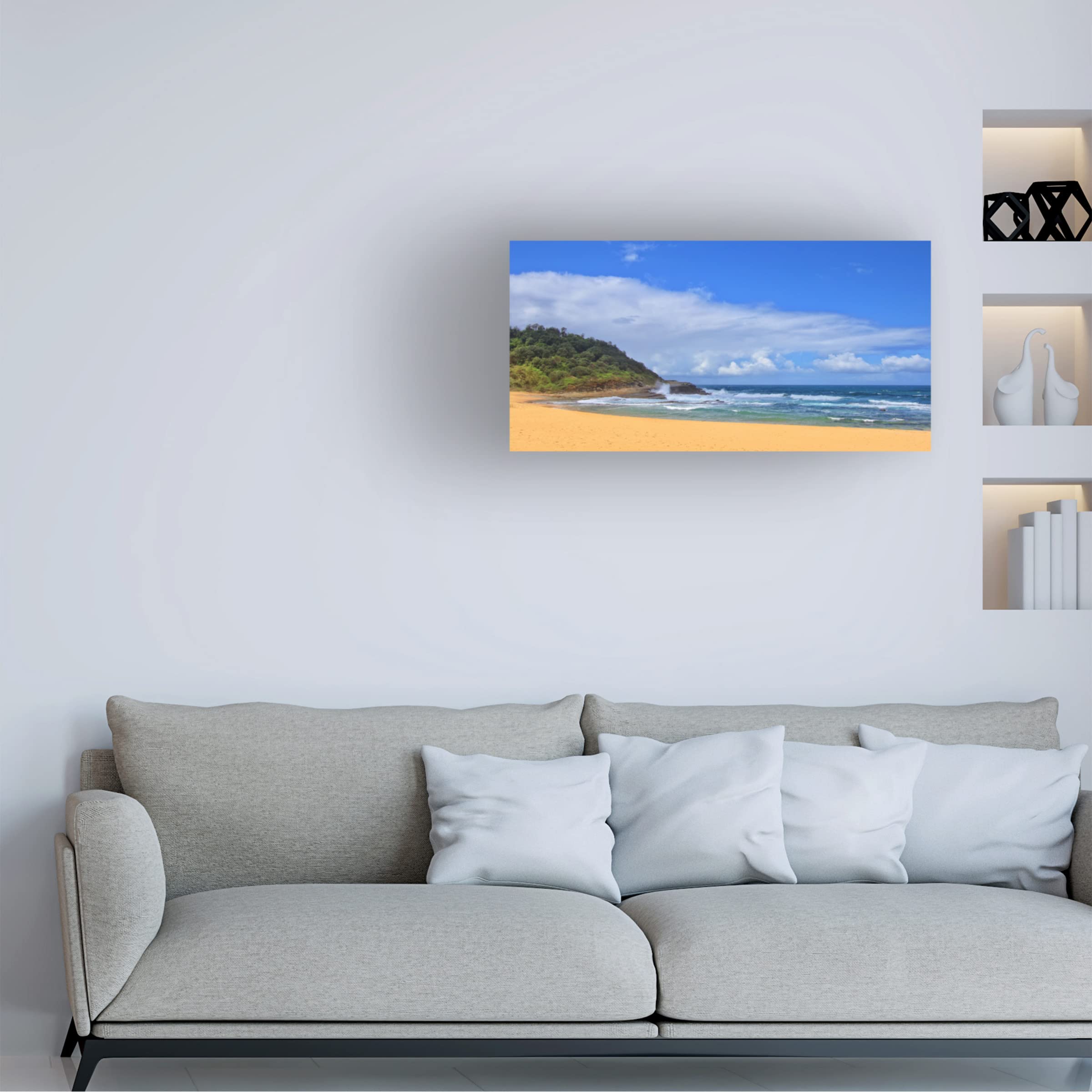 Trademark Fine Art 'Spoon Bay 3' Canvas Wall Art Print by Beata Czyzowska Young - Modern Coastal Painting for Living Room, Bedroom & Office Decor