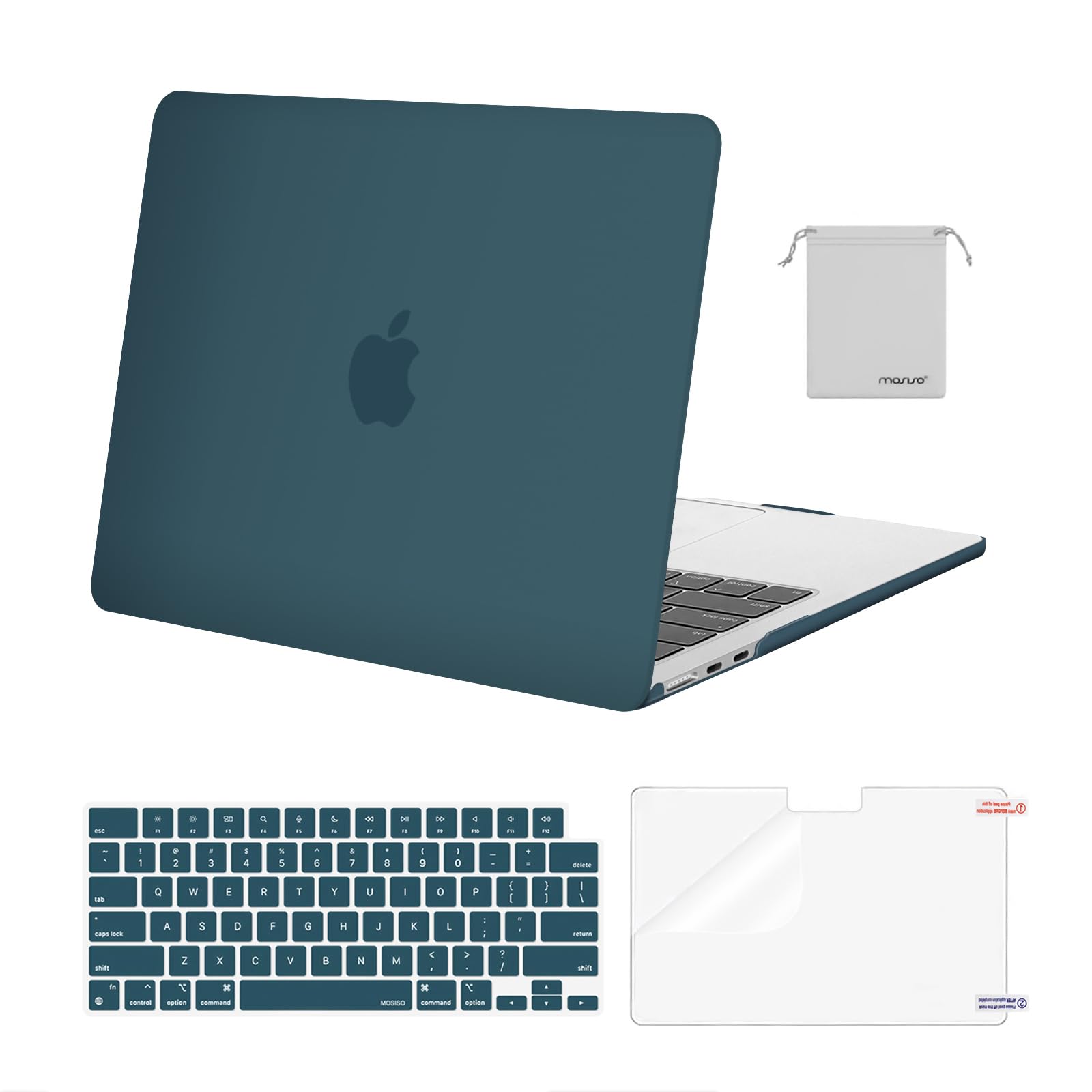 MOSISO MacBook Air 13 inch Case (2022-2025 Models) - Hard Plastic Shell with Keyboard Cover, Screen Protector & Storage Pouch for MacBook Air 13.6