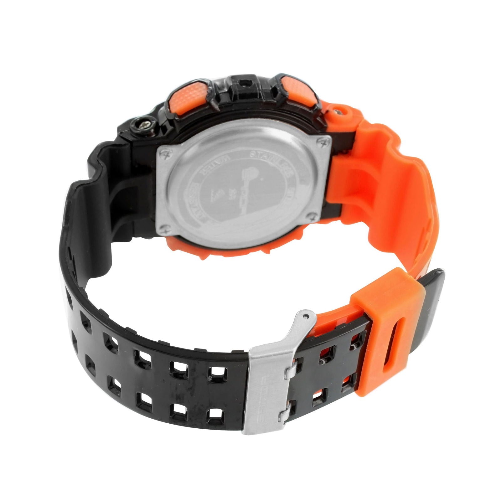 Men's Shockproof Sports Watch - Orange & Black Analog Digital Alarm Chronograph for Outdoor, Running, Hiking & Adventure Activities