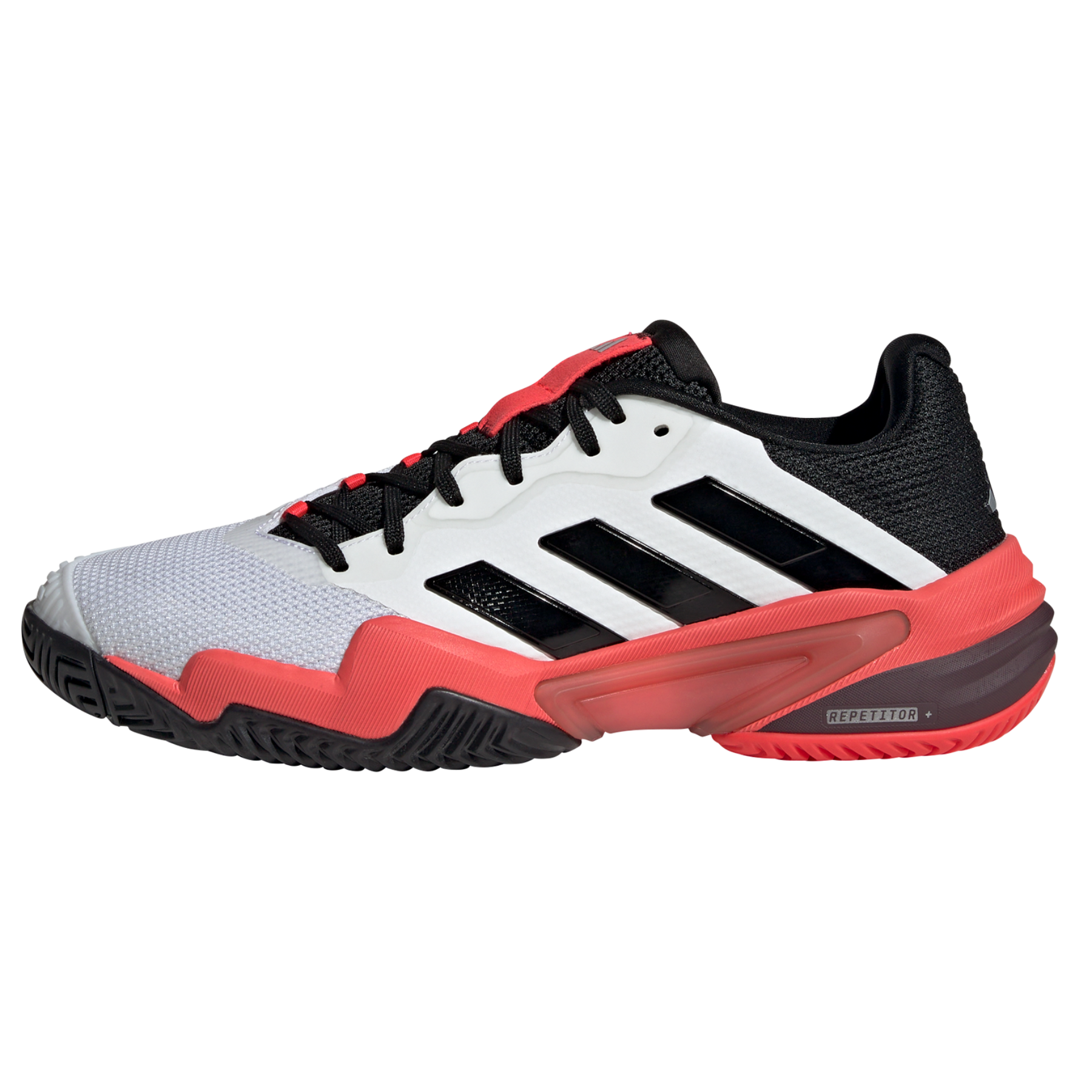 Adidas Barricade 13 Men's Tennis Shoes - White/Black/Red | Lightweight Performance Court Shoes for Competitive Play & Training