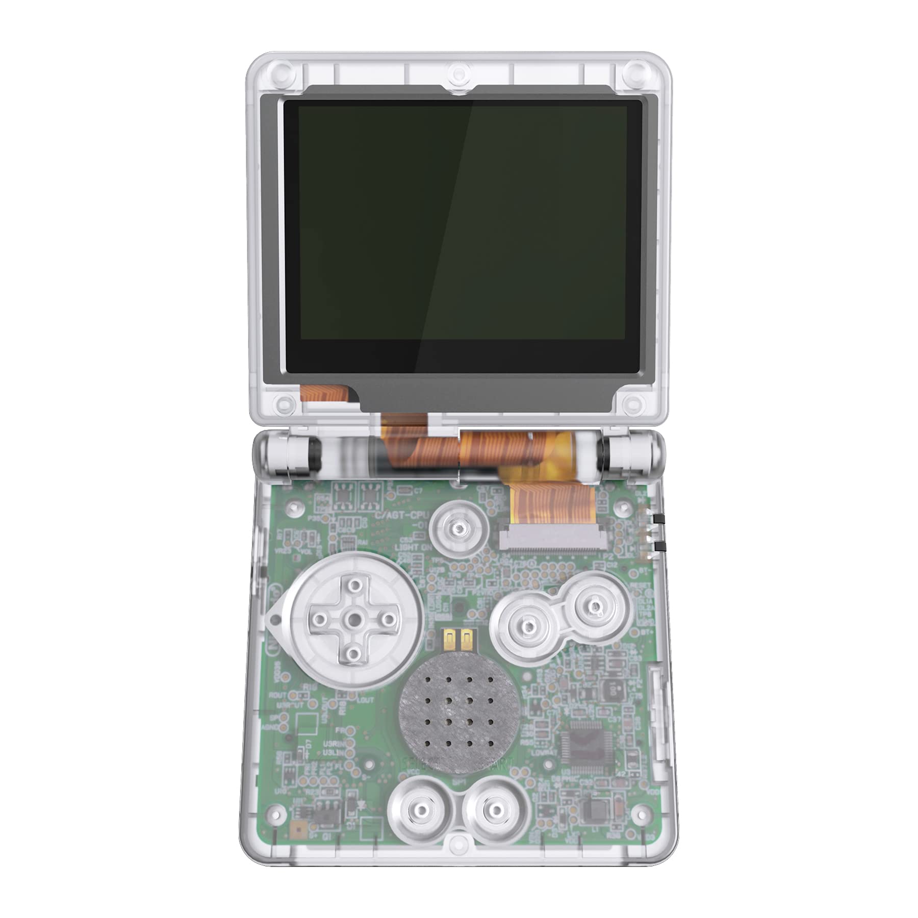 eXtremeRate Replacement Shell Case & Button Kit for Gameboy Advance SP GBA SP Console - Compatible with IPS & Standard LCD Screens (Console & IPS Screen Not Included) - Transparent Cover - Perfect for Gaming, Repair, and Customization Projects