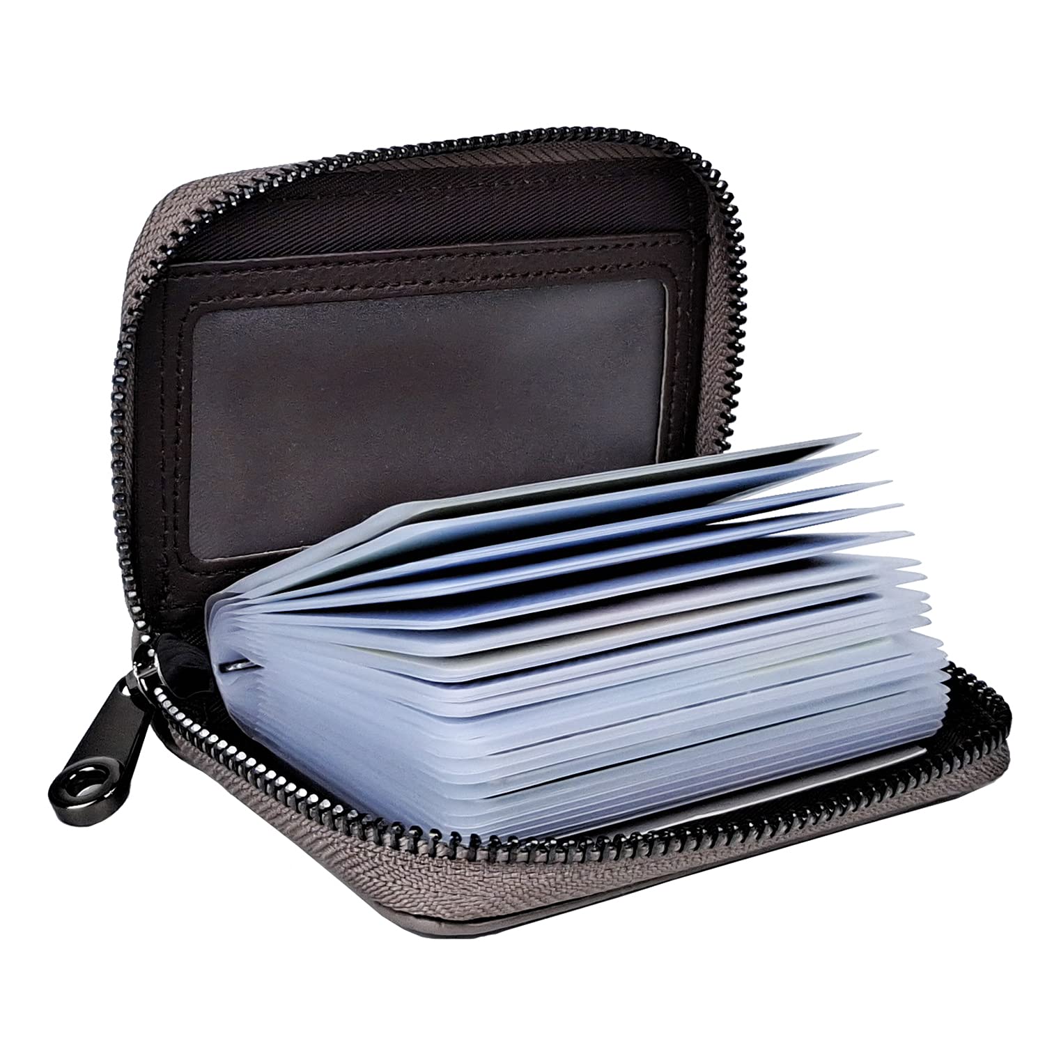 Lacheln RFID Blocking Slim Wallet for Women & Men - 20 Card Slots Credit Card Holder with Money Organizer - Light Gray (Perfect for Travel, Business & Everyday Use)