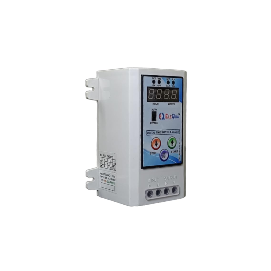 ELEQUA 30Amp 2HP Digital Timer Switch with Clock - Automatic ON/OFF for Street Lights, Sign Boards (10 Daily Programs) - Perfect for Outdoor Lighting, Commercial Signs & Home Automation