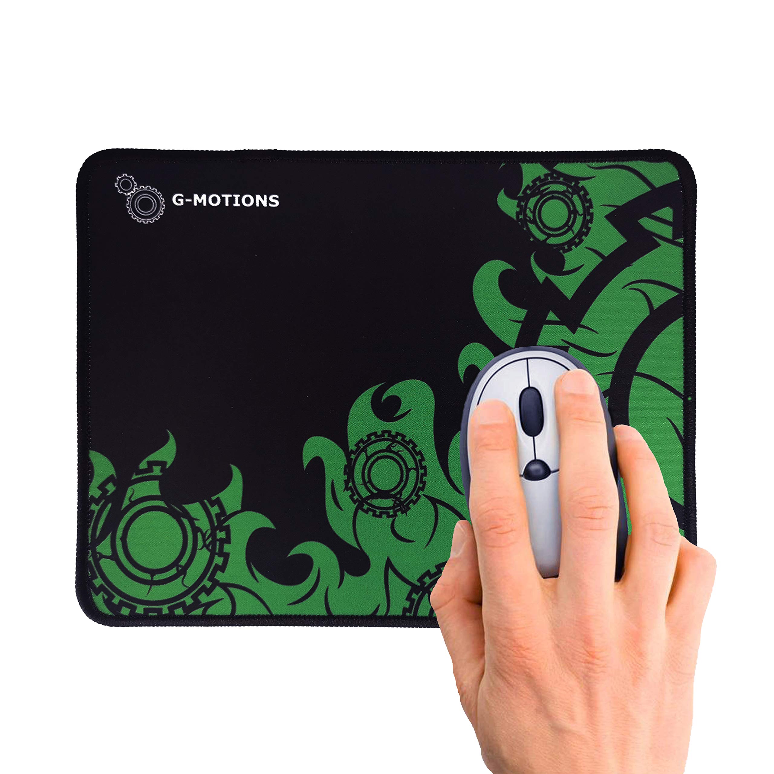 G-MOTIONS Gaming Mouse Pad with Non-Slip Base, Liquid Absorption, Stitched Edges – Perfect for PC, Laptop, Office & Esports (20x25cm, Flame Design) – Ideal for FPS, MOBA & MMO Gamers