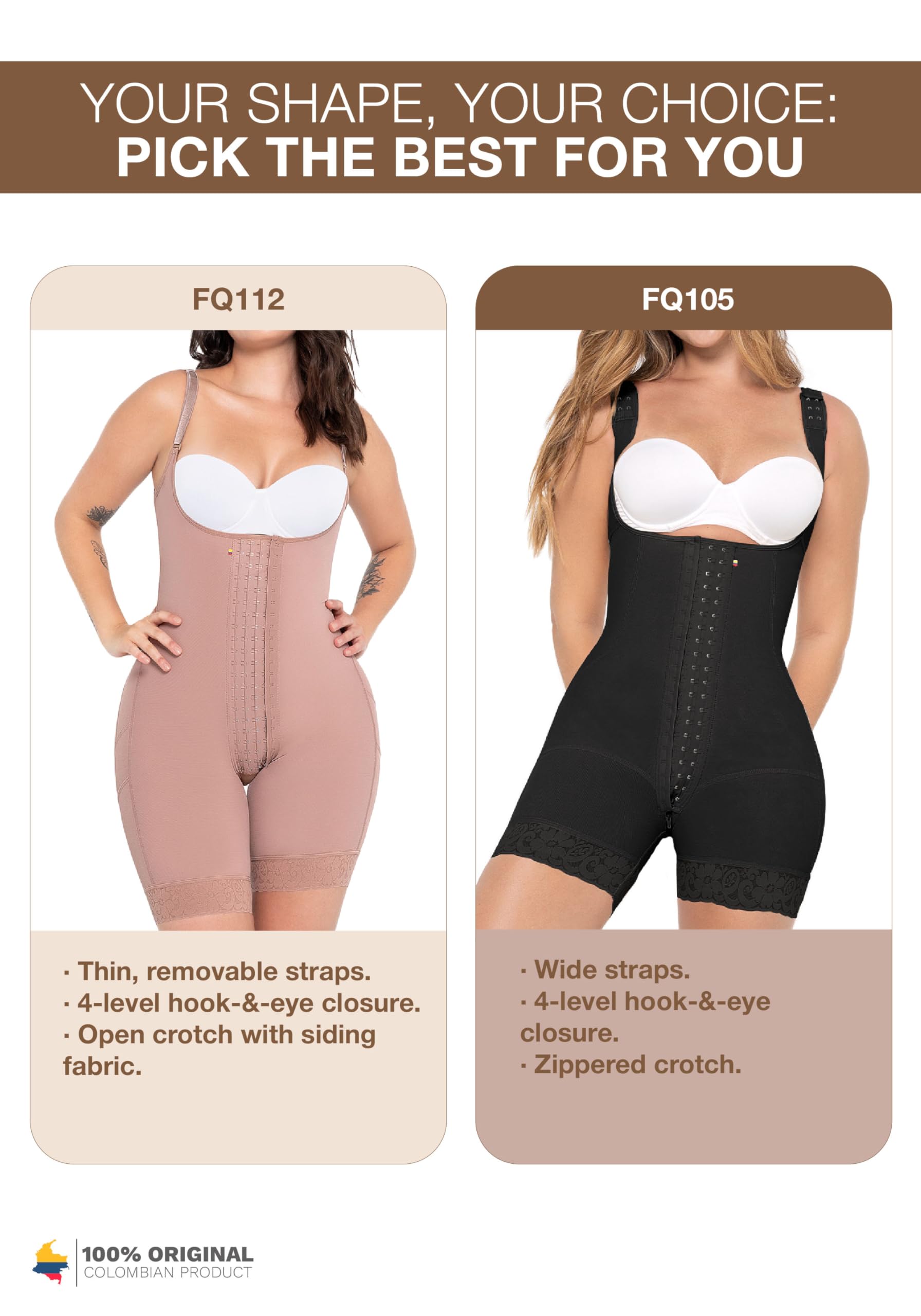 MARIAE FQ105 Post-Surgery Compression Garment for Women - Butt Lifter & Tummy Control Shapewear - Perfect for Liposuction Recovery & Body Contouring