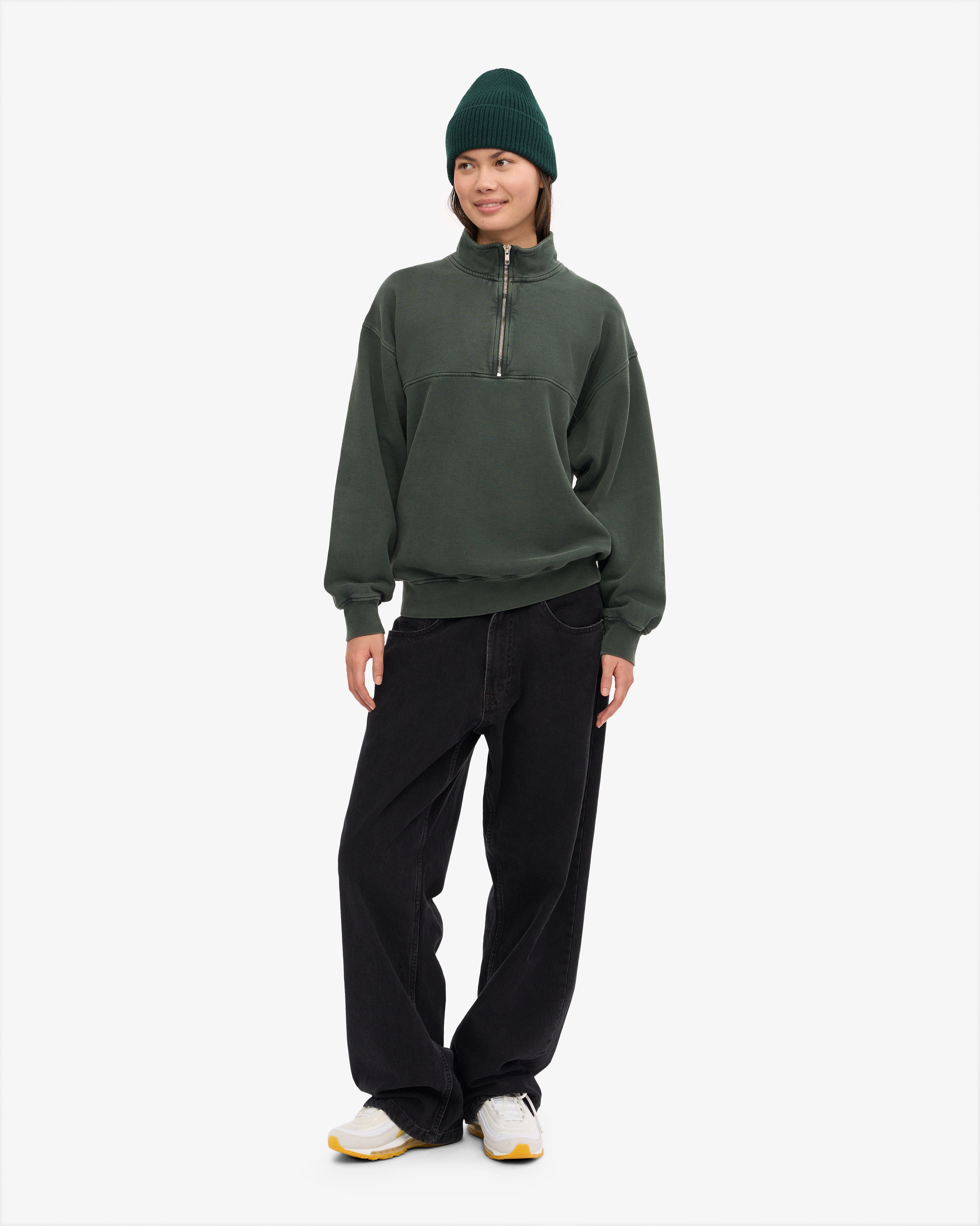 Organic Quarter Zip Sweatshirt for Men - Soft & Comfortable Midnight Forest Pullover | Perfect for Outdoor Activities & Casual Wear