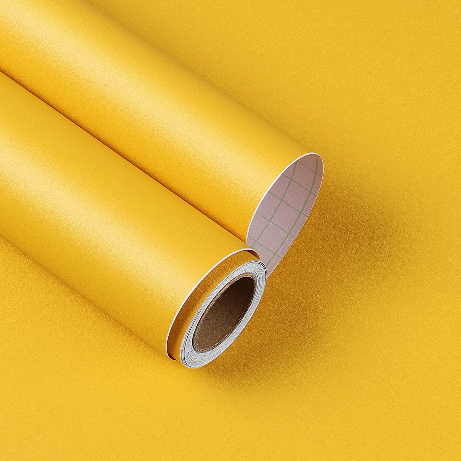 YENHOME 30x118 Inch Yellow Contact Paper - Peel & Stick Wallpaper for Cabinets, Shelves, Furniture & Tables | Matte Textured Removable Wall Covering | Perfect for Renters, DIY Home Decor & Wall Accents