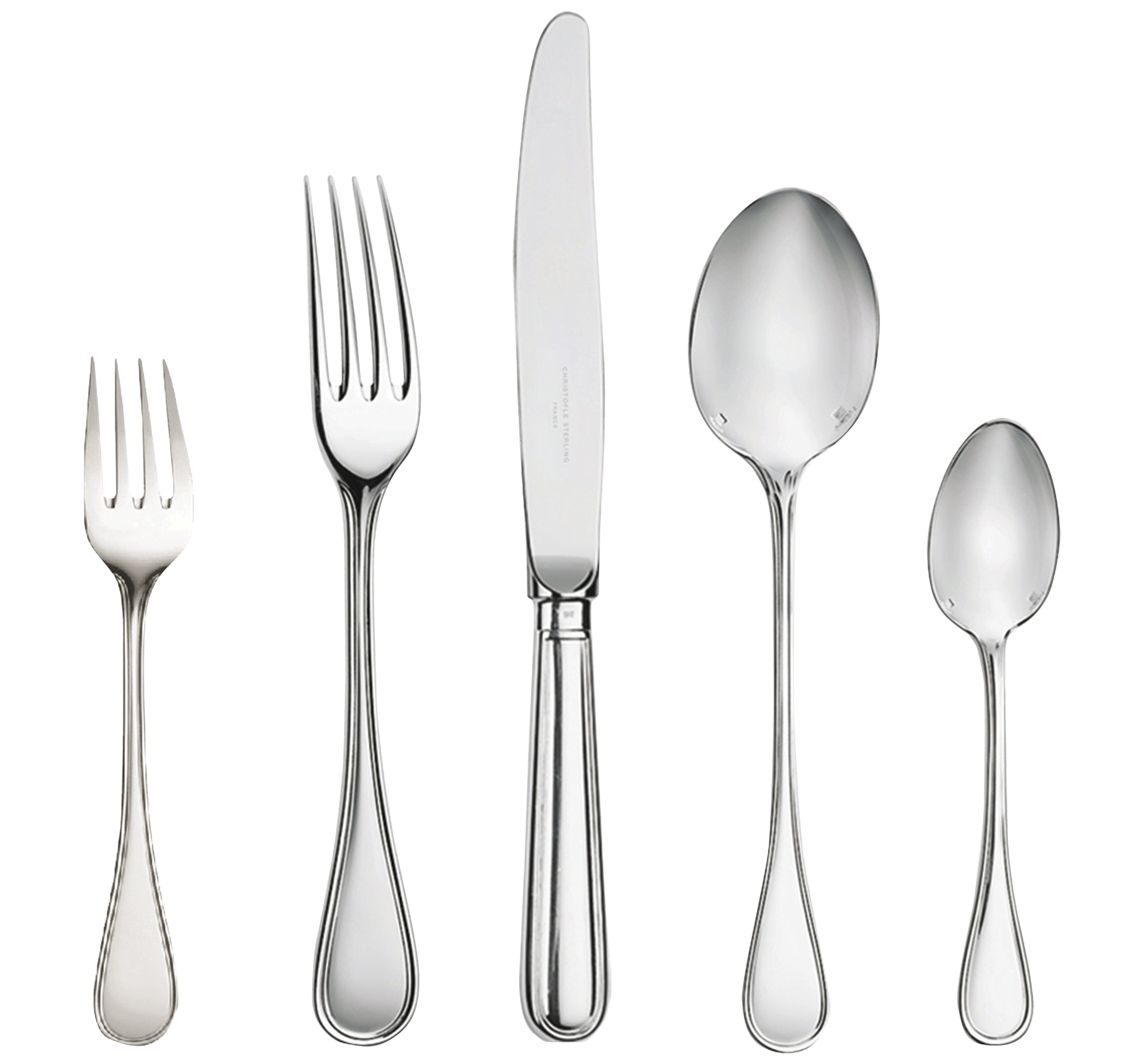 Premium Albi Sterling Silver Flatware Set of 5 Pieces - Elegant Dining Utensils for Formal Dinner Parties, Wedding Gifts & Special Occasions