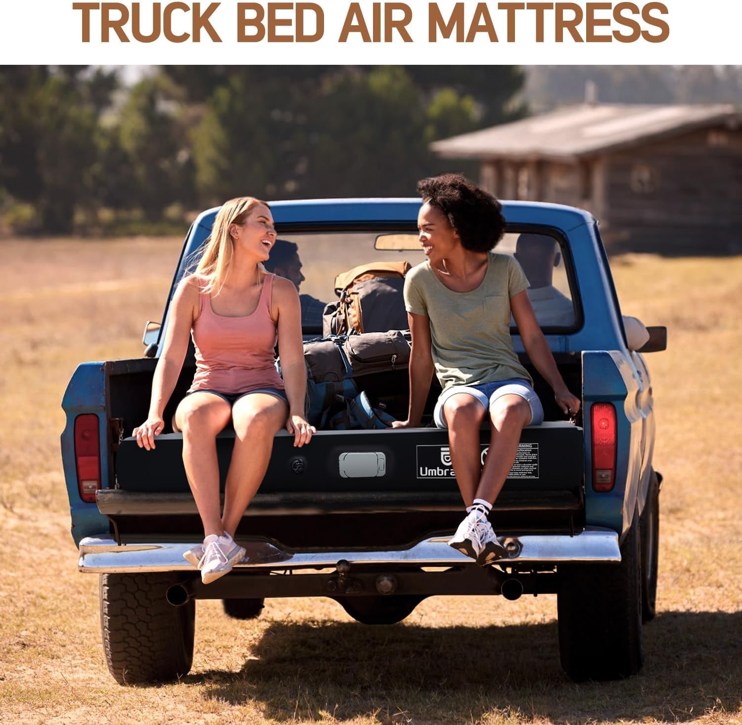 Umbrauto Truck Bed Air Mattress for 6-6.5ft Full Size Short Beds - Rechargeable Built-in Air Pump - Inflatable Pickup Truck Mattress for Camping & Road Trips