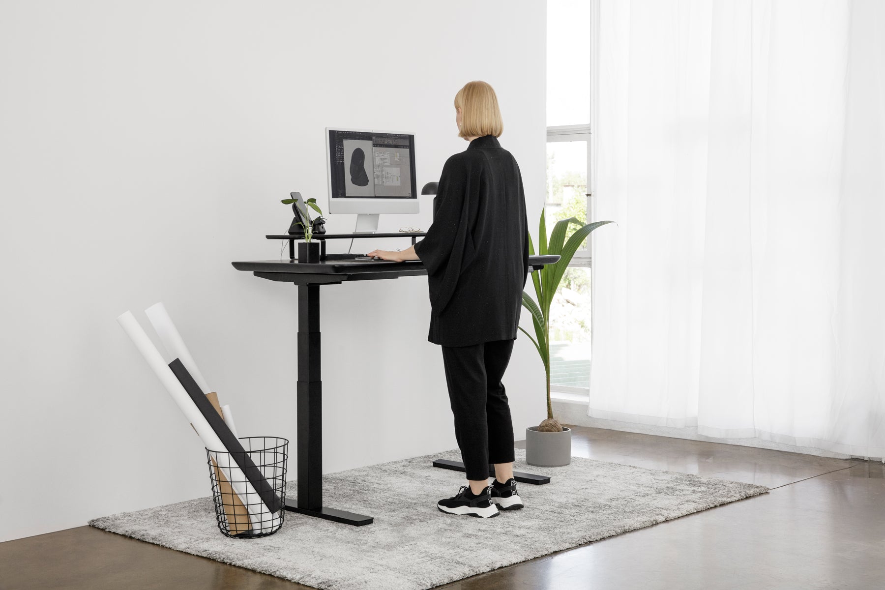 Adjustable Height Standing Desk with Touch Control - Ergonomic Home & Office Workstation for Improved Posture & Productivity