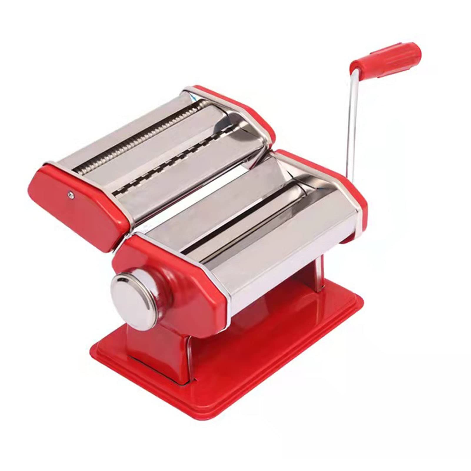 Stainless Steel Manual Pasta Maker Machine - Adjustable Thickness Hand Press Noodle Maker with 2 Cutter Heads & Washable Alloy Rollers - Perfect for Homemade Spaghetti, Fettuccini, Lasagna - Ideal for Italian Cooking, Family Dinners & Restaurant Use