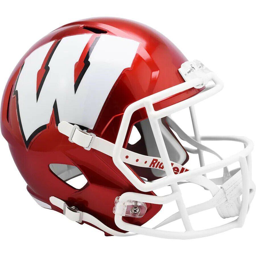 Wisconsin Badgers Red Riddell Speed Mini Football Helmet - Collectible NCAA Sports Memorabilia for Fans, Display & Gameday Decor