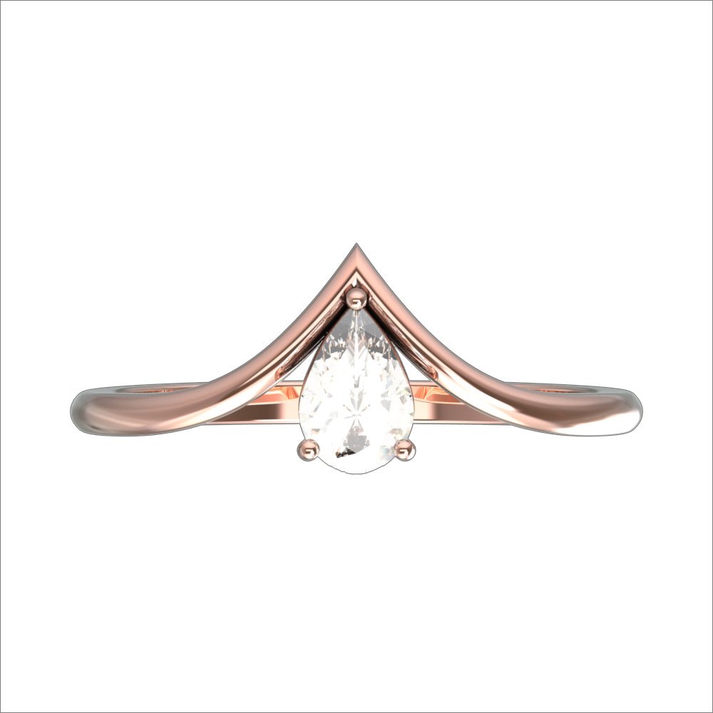 0.35 Ct Pear Shape Diamond Solitaire Engagement Ring in 14K White Gold - Elegant Wedding Proposal Jewelry for Her