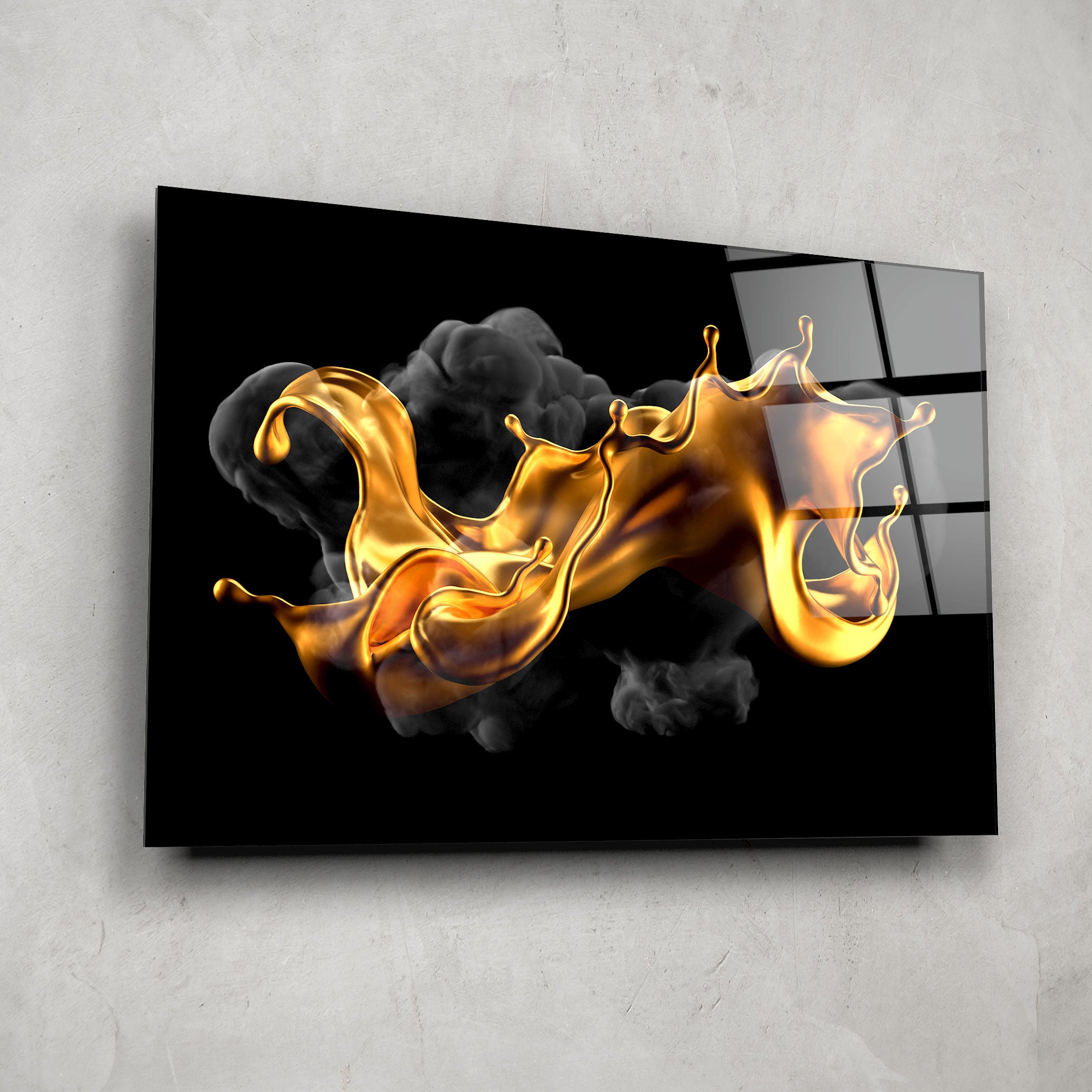 Elegant Gold and Black Splash Pattern - Stylish Home Decor for Living Room, Bedroom, and Office | Perfect for Wall Art, Throw Pillows, and Accent Pieces