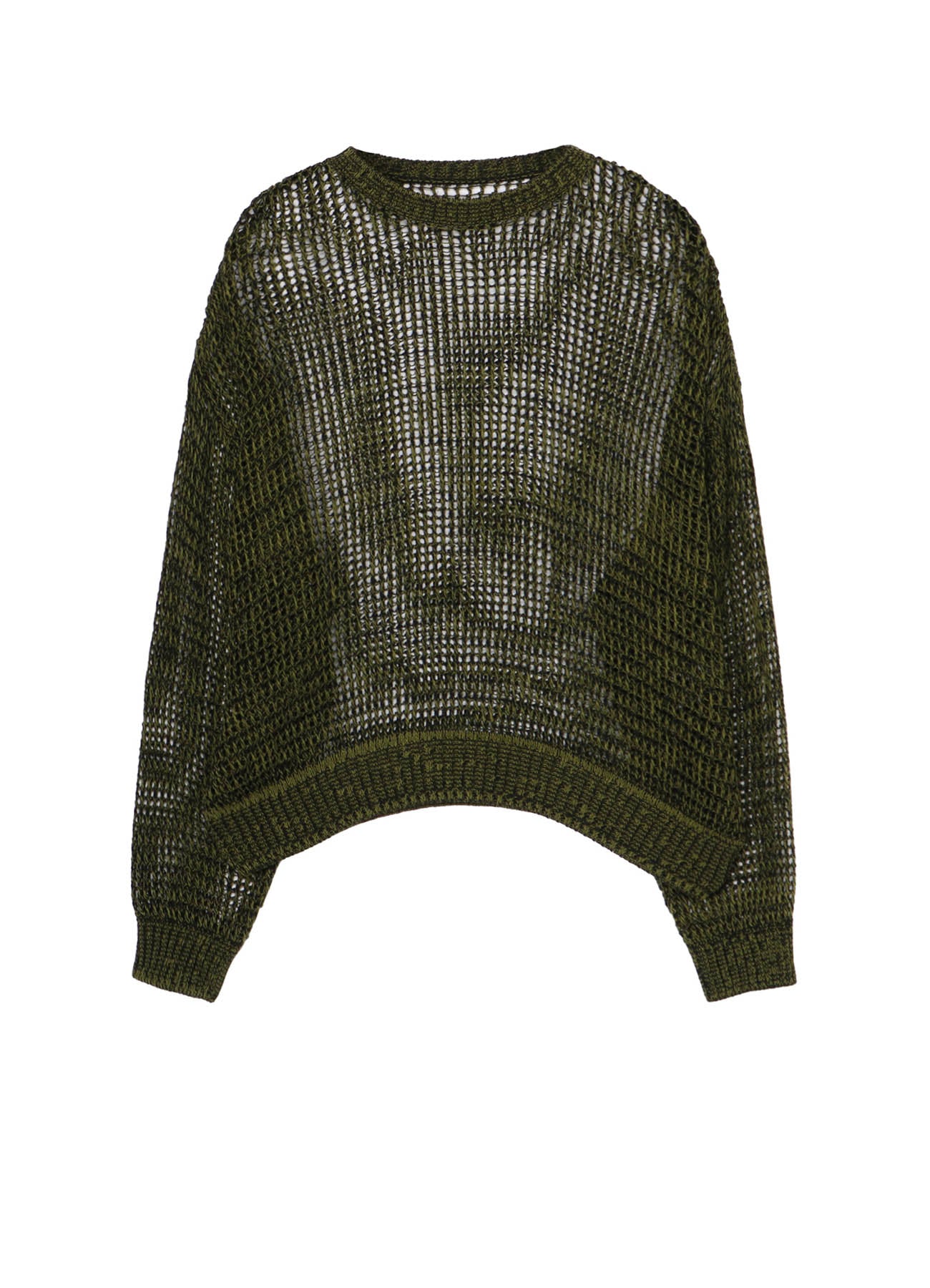 **CODE YARN MESH CREW NECK KNIT SWEATER - Women's Casual Pullover Top for Fall & Winter - Perfect for Layering, Office Wear, and Weekend Outfits**