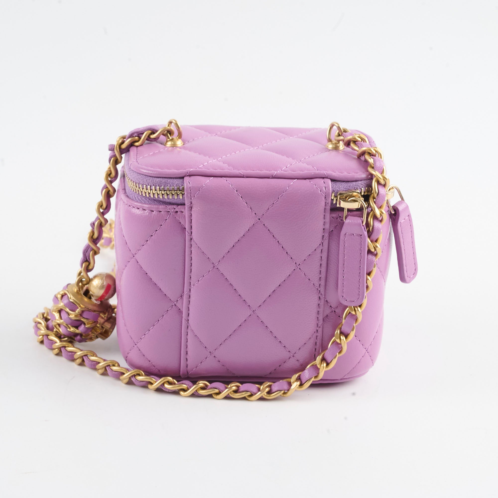 Chanel Mini Pearl Crush Vanity Case in Purple Lambskin Leather - Luxury Crossbody Bag for Women, Perfect for Evening Parties & Date Nights