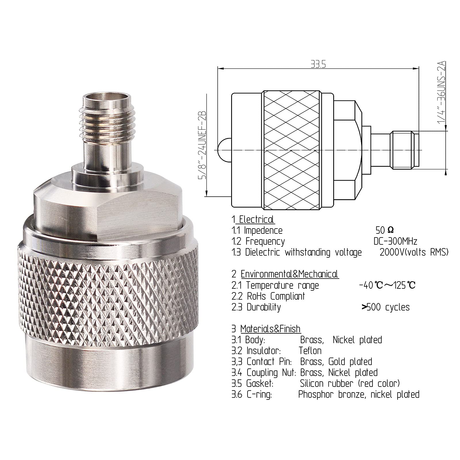 SMA Female to UHF PL259 Male RF Connector Adapter - 2 Pack for Ham Radio, CB Radio, Walkie Talkie, Antenna Connection - Perfect for Amateur Radio Enthusiasts & Emergency Communication Scenarios