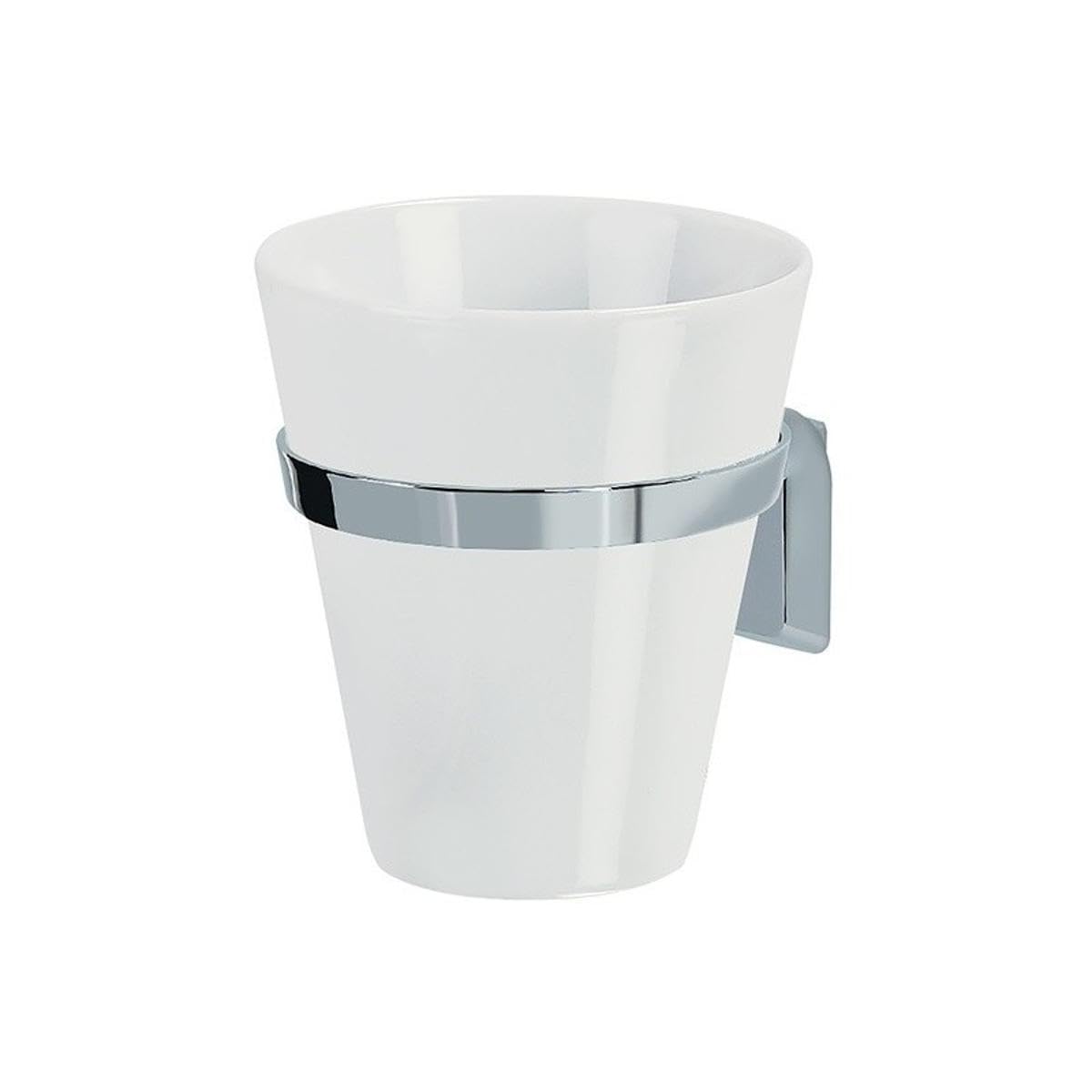 Max Light Chrome Bath Tumbler with Mounting Ring - Durable Stainless Steel Toothbrush Holder for Bathroom, Kitchen & Vanity Organization