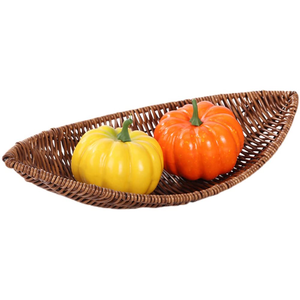 Elegant Ayuxiang Wicker Bread Basket - Imitation Rattan Serving Tray for Bread, Fruits & Snacks | Perfect for Kitchen, Dining Table & Coffee Table Decor | Eco-Friendly Food Display Basket for Vegetables, Pastries & Home Decor
