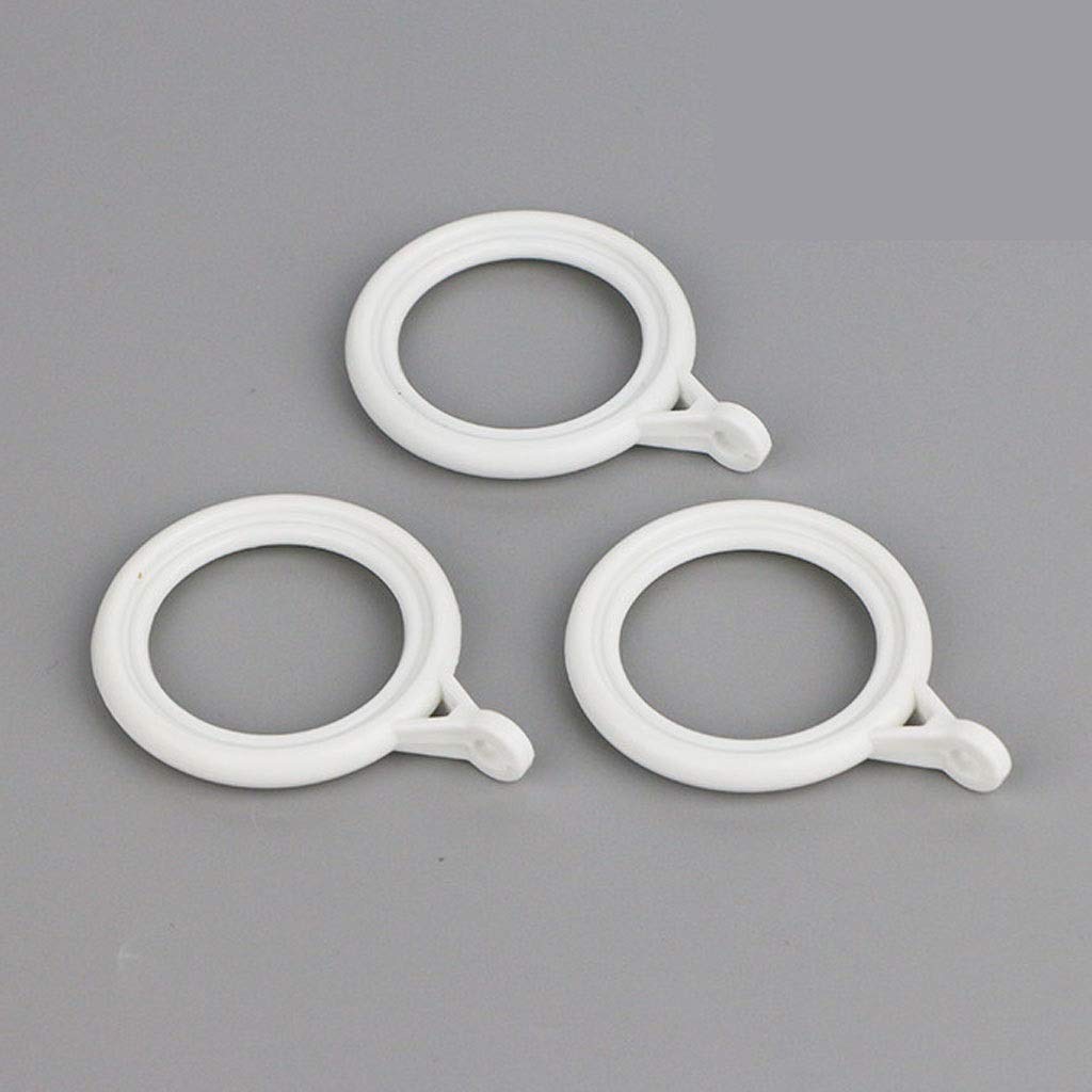 Premium White Plastic 1.4-Inch Decorative Drapery Rings with Eyelet - Set of 40 (35mm) - Perfect for Curtains, Sheers & Home Decor Window Treatments