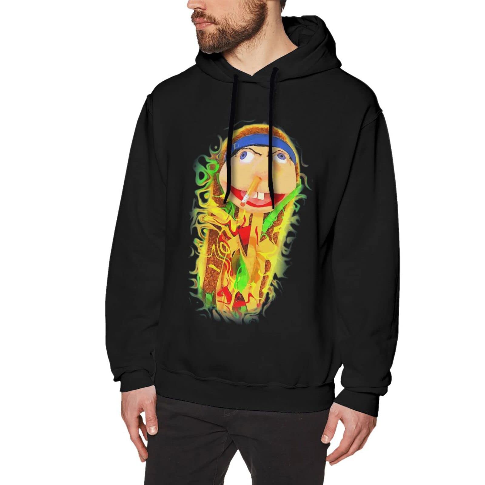Woodyotime Men's SML Jeffy Hooded Sweatshirt - Lightweight Fleece Pullover for Outdoor Activities, Casual Wear & Street Style Fashion