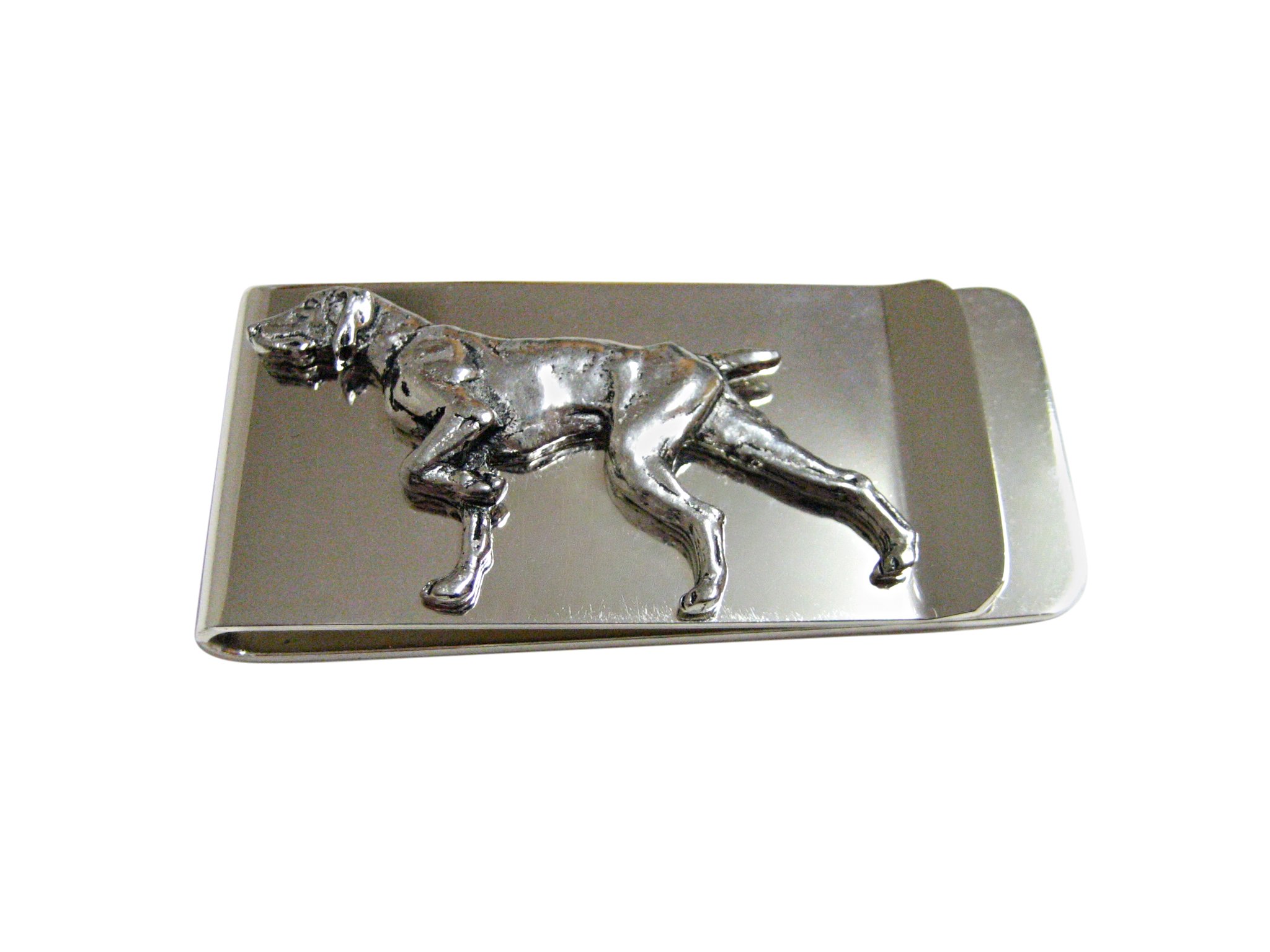 Kiola Designs Stainless Steel Pointer Dog Money Clip - Secure Cash & Cards - Perfect for Gifts, Travel, and Everyday Use