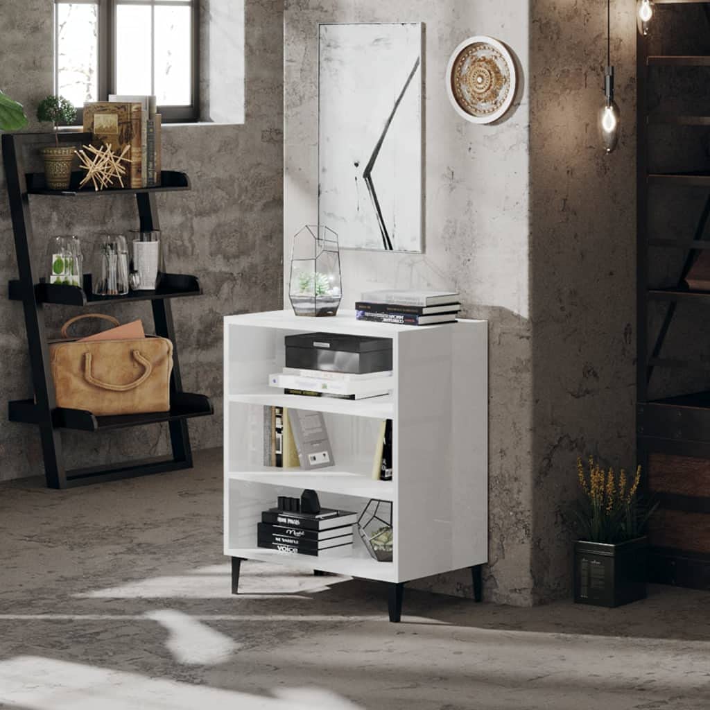 White High Gloss Sideboard Storage Cabinet - 22.4