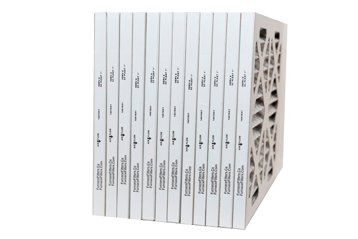 14x16x1 MERV 8 Pleated Air Filters - 12 Pack | High Efficiency Furnace & AC Filters for Home HVAC Systems | Perfect for Allergies, Dust & Pet Hair Protection