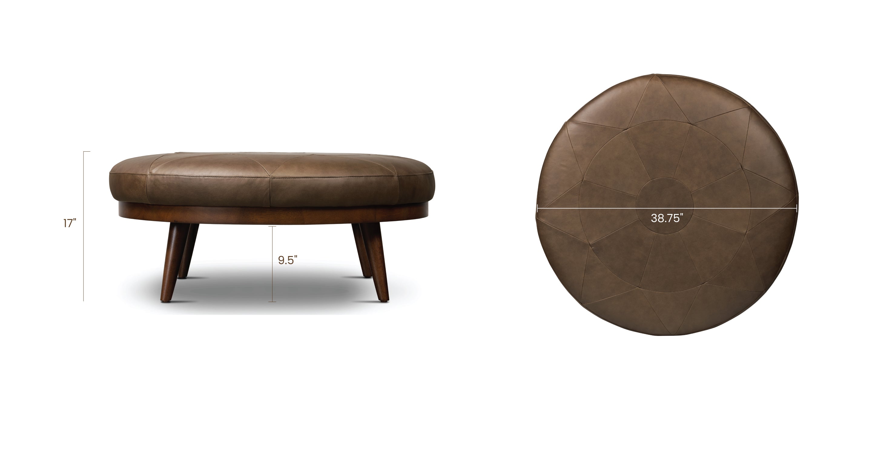 Premium Gio Leather Ottoman - Soft & Durable Footrest, Storage Bench, Living Room Decor - Perfect for Home, Office & Lounge Relaxation