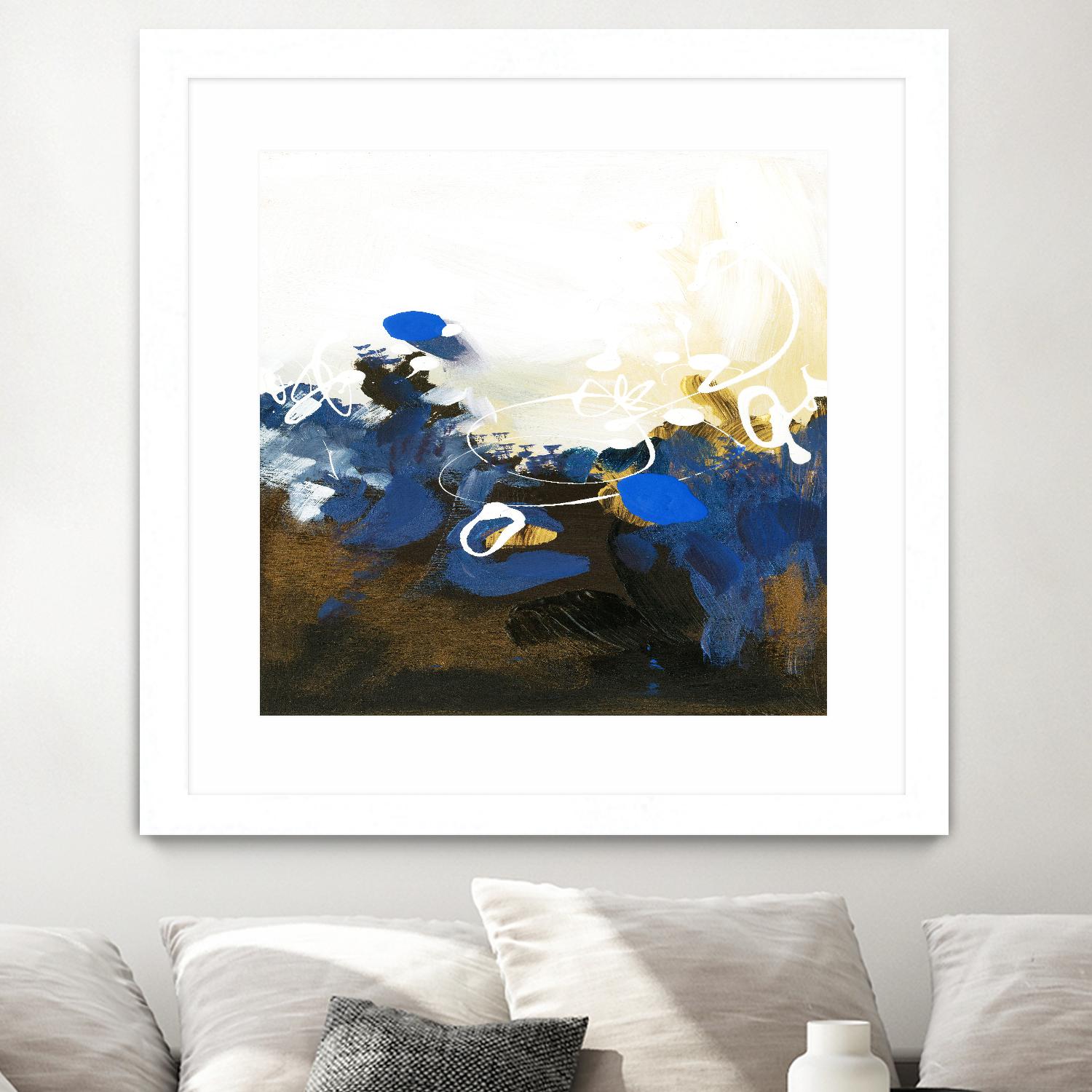 Blue Abstract Wall Art Canvas Print - Modern Home Decor for Living Room, Bedroom & Office | Handmade Painting for Stylish Interior Design