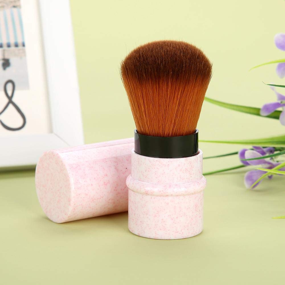 Retractable Blusher Makeup Brush - Soft Round Powder Brush for Blush, Foundation & Setting Powder | Portable Travel Makeup Brush for On-the-Go Touchups