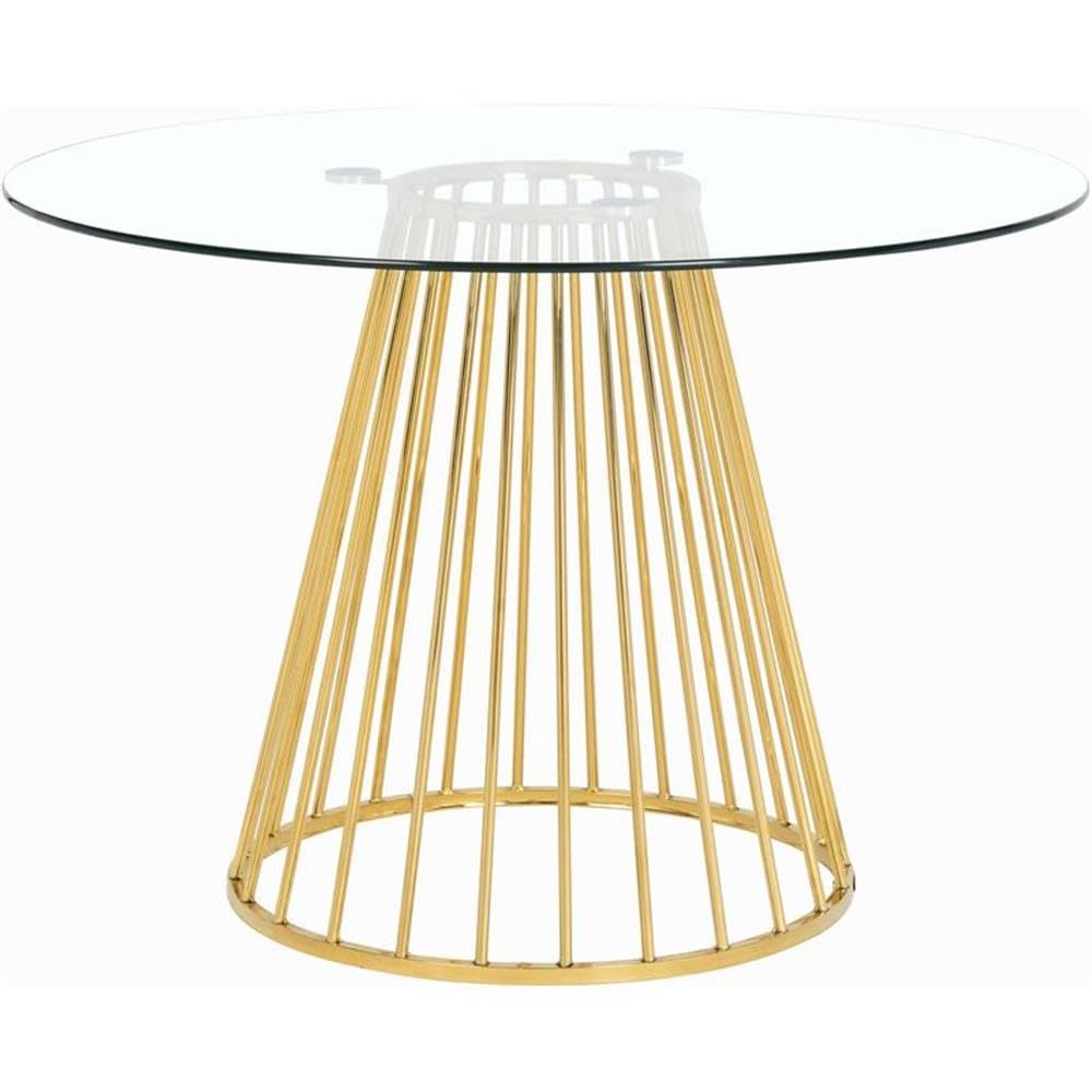 Modern Gold Glass Dining Table - Trent Home Contemporary Design for Kitchen, Dining Room & Small Spaces - Elegant & Durable Home Decor