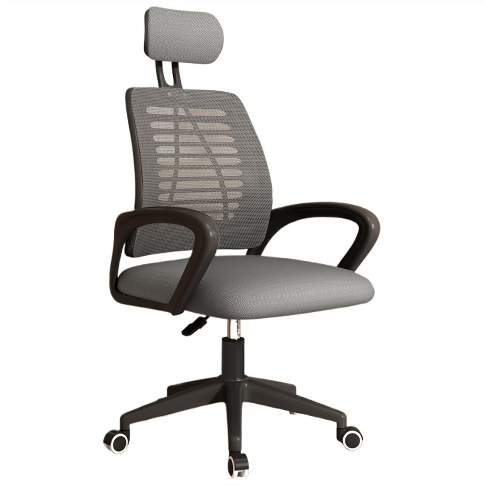 Ergonomic Office Chair with Adjustable Headrest & Lumbar Support - High Back Mesh Desk Chair for Home Office, Gaming & Work - Comfortable Breathable Computer Chair (Gray) - Perfect for Long Work Hours, Online Meetings & PC Gaming Sessions