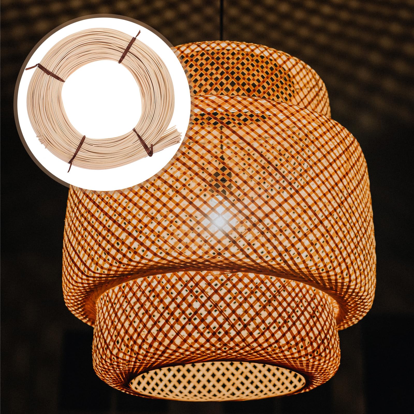 VILLCASE 1 Roll Natural Rattan Caning Material - Premium Cane Webbing Roll for Chair Repair & DIY Basket Making - Durable Wicker Weaving Supplies for Patio Furniture, Garden Decor & Home Crafts - Perfect for DIY Projects, Furniture Restoration & Handmade Decor