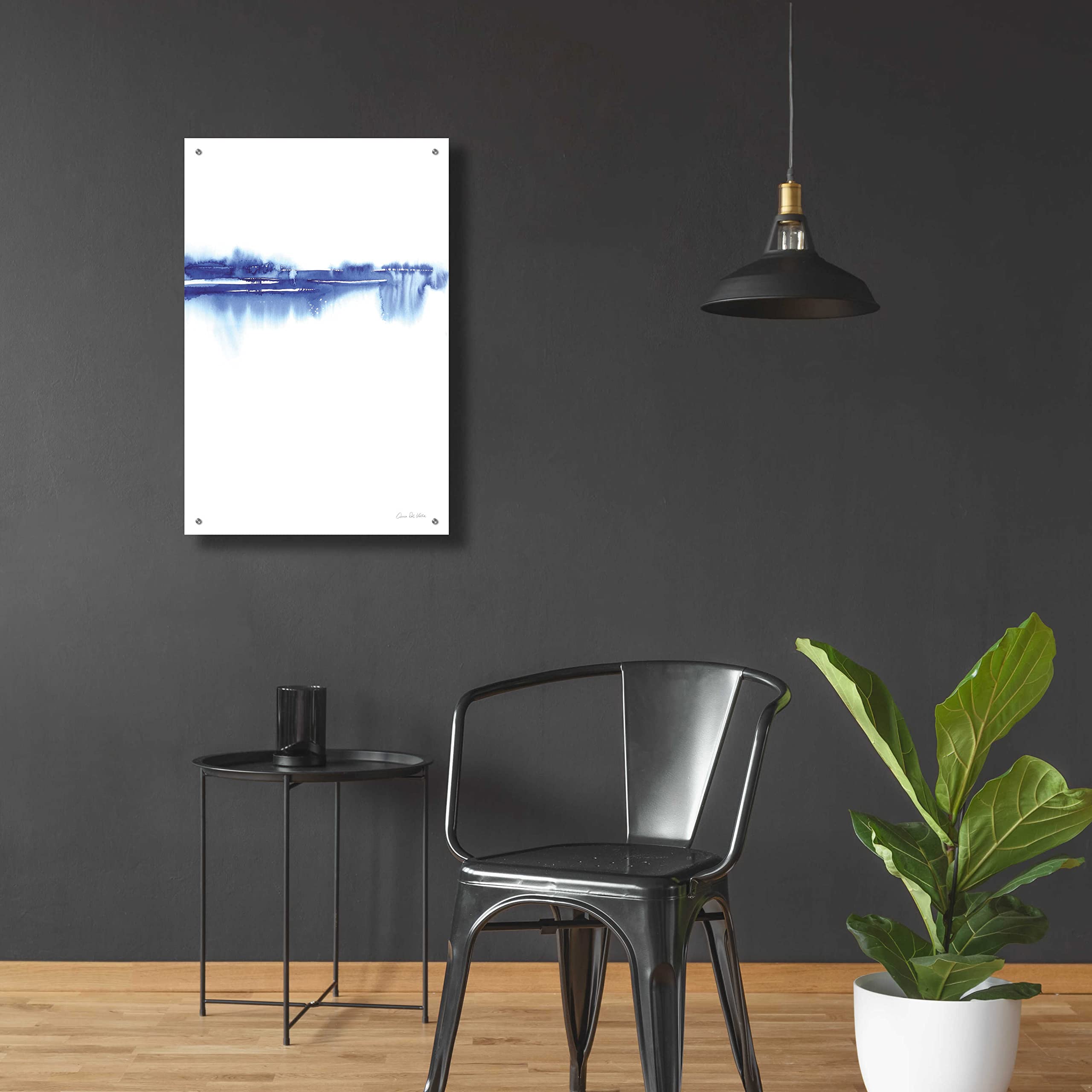 Blue Horizon II Acrylic Glass Wall Art by Alan Majchrowicz - 24x36 Inch Modern Abstract Painting for Living Room, Bedroom & Office Decor