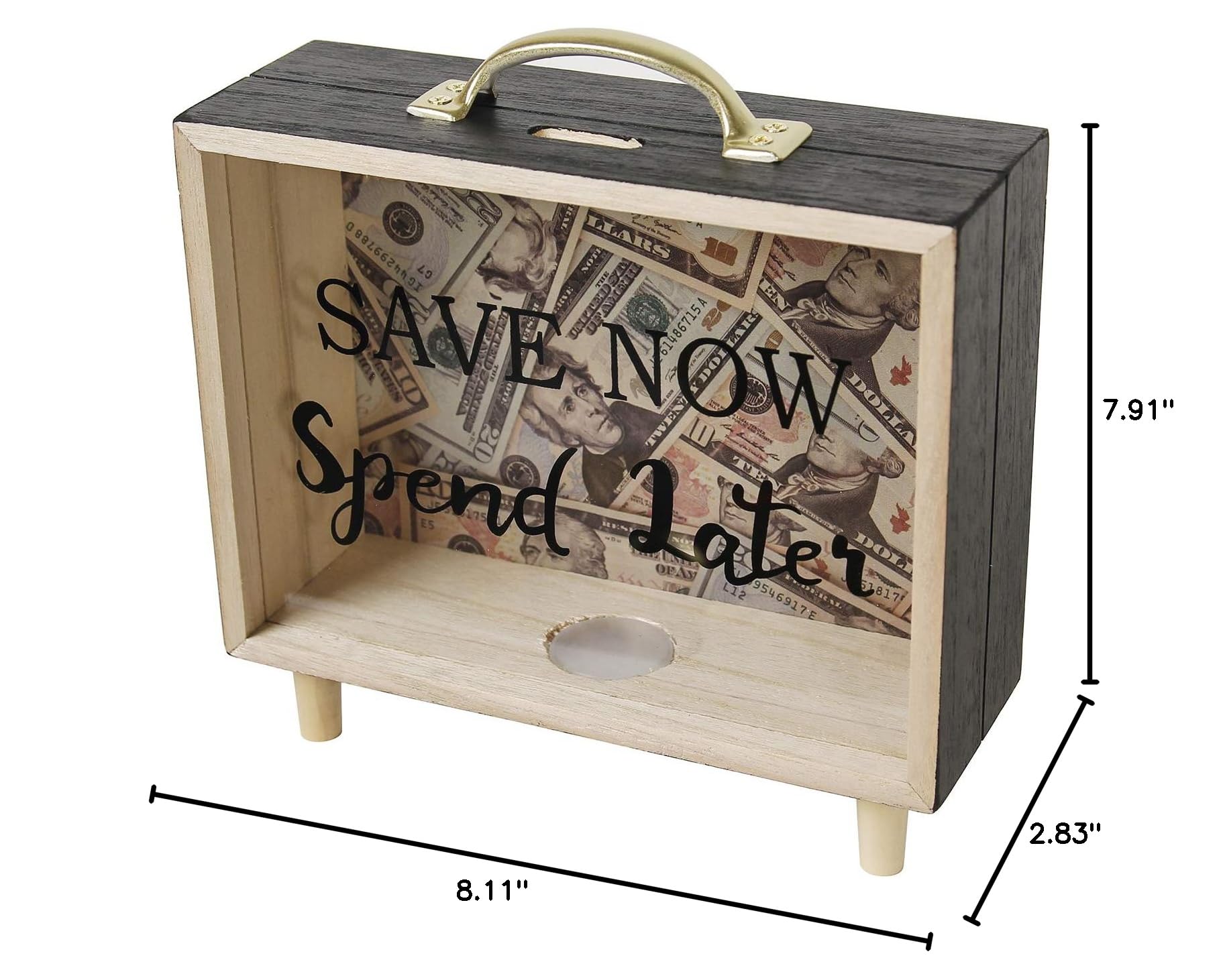Shadow Box Frame - Wooden Money Box for Wedding & Savings - Save Now Spend Later - Perfect for Wedding Gifts, Anniversary Presents & Home Decor