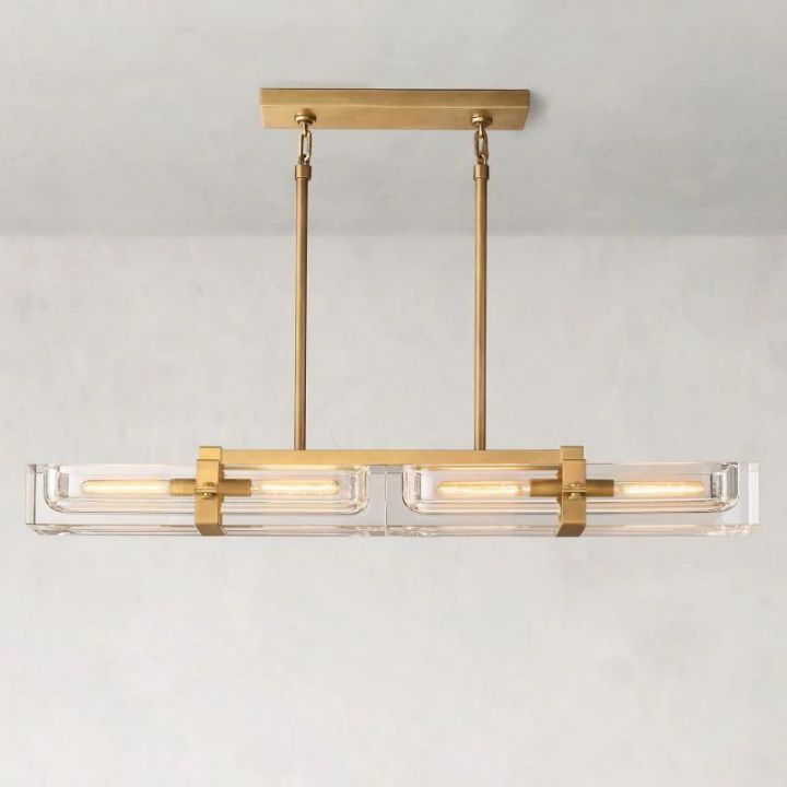 Eloise 48-Inch Linear Chandelier - Modern Crystal Pendant Lighting Fixture for Dining Room, Kitchen Island & Bedroom