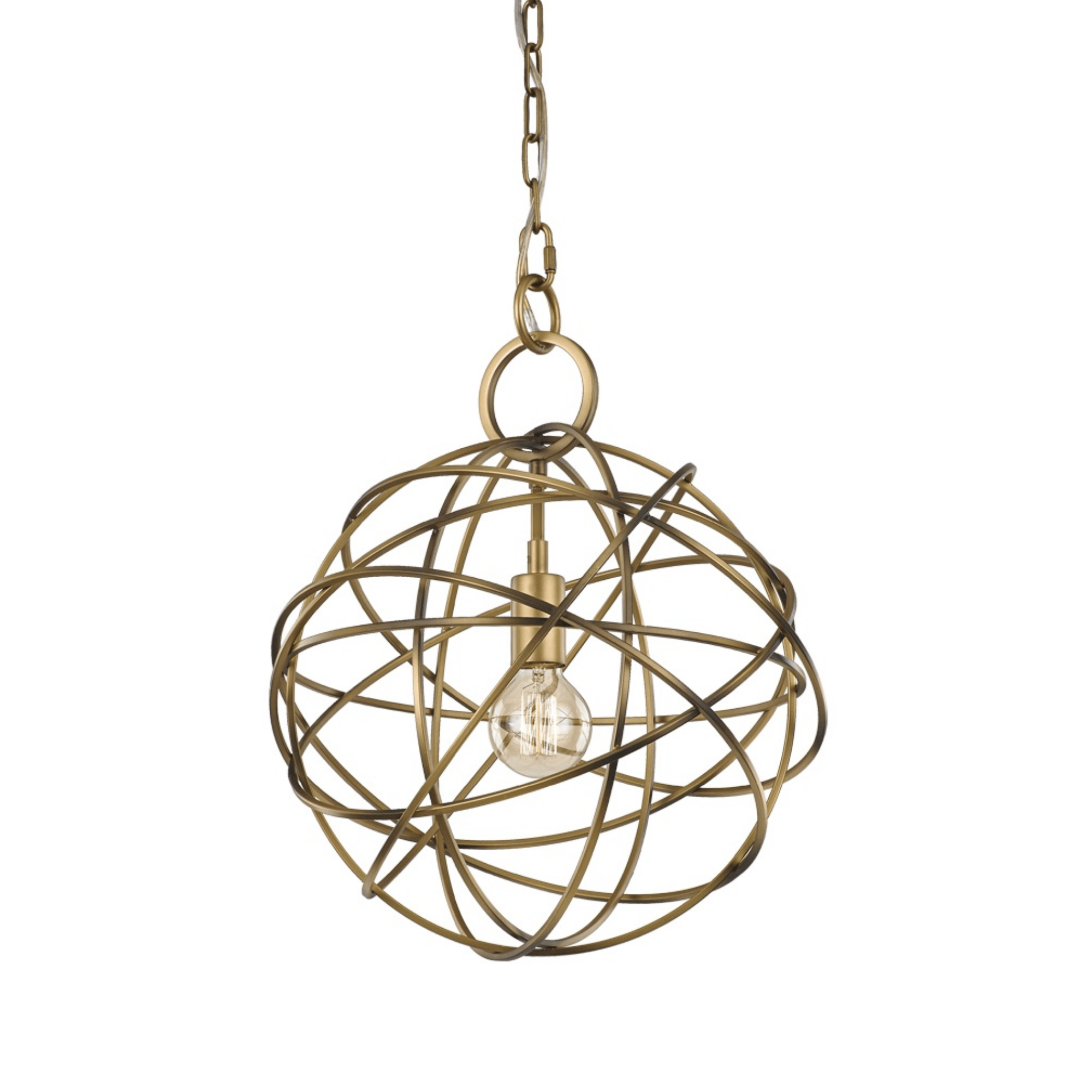 Brixton Gold 1-Light Pendant Lamp - Modern Hanging Light Fixture for Kitchen Island, Dining Room, or Bedroom Decor